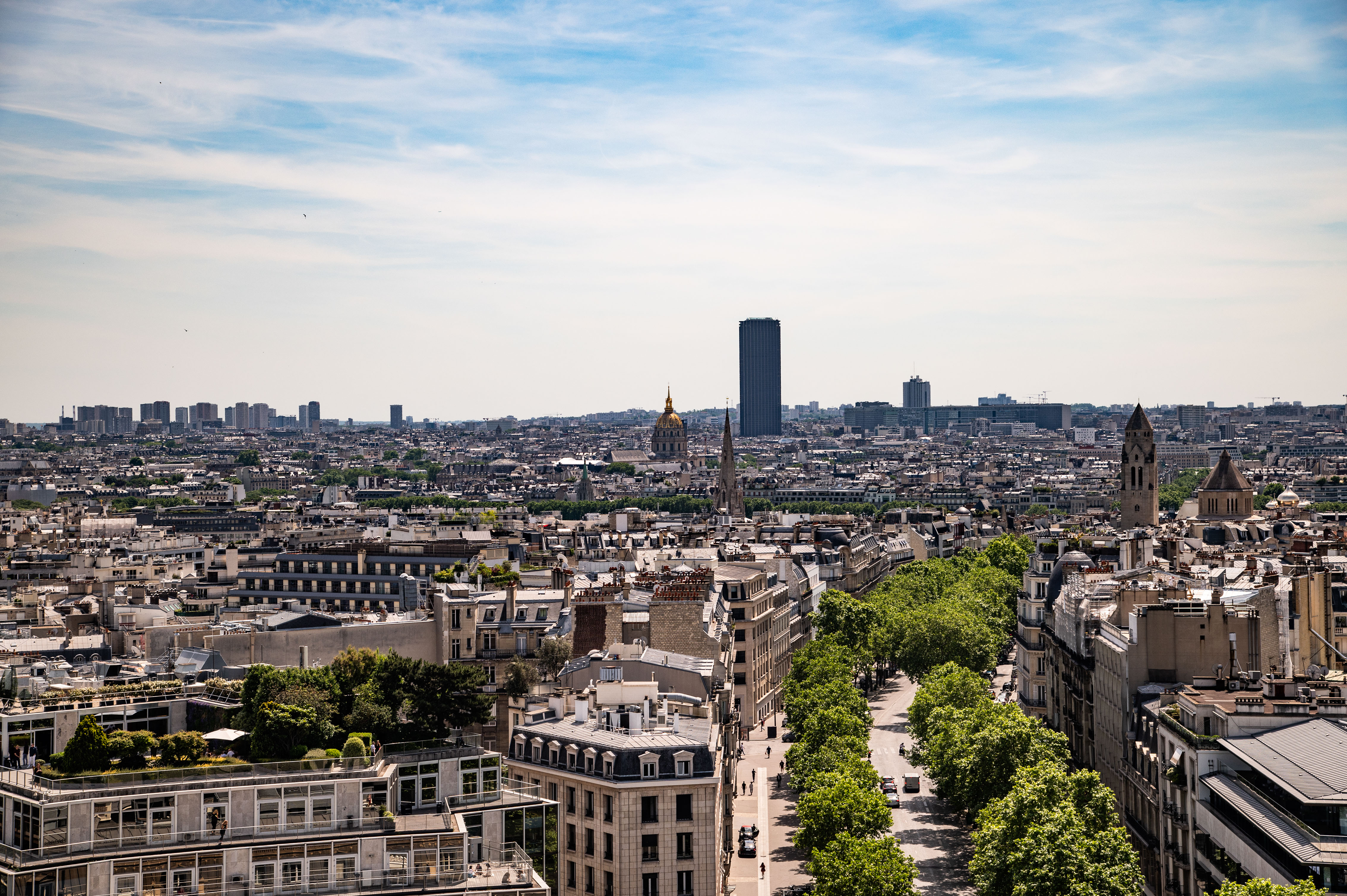 View from the top of Arc de Triomphe