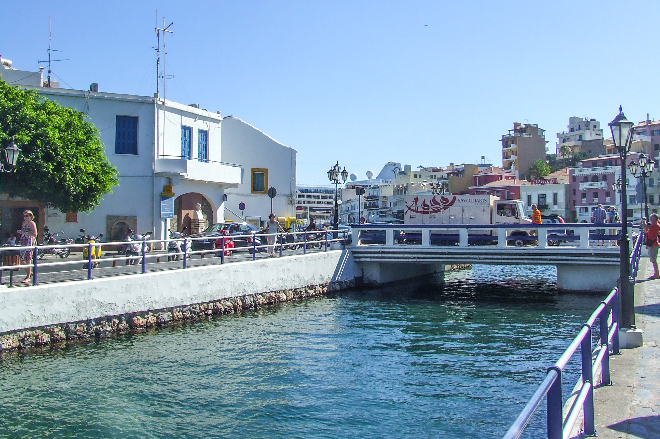 bridge crossing over the outlet from the lake to the sea