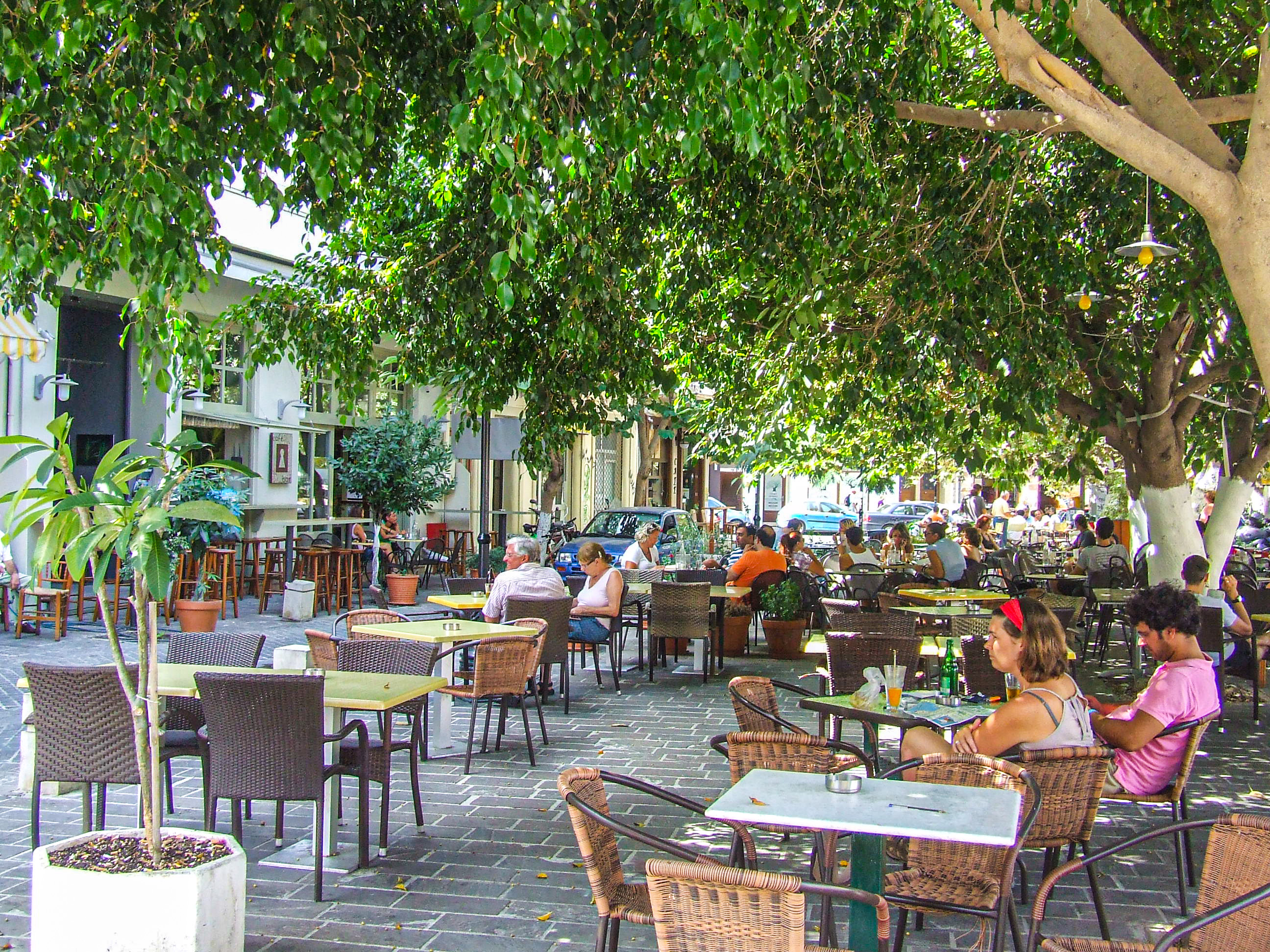 bustling outdoor café