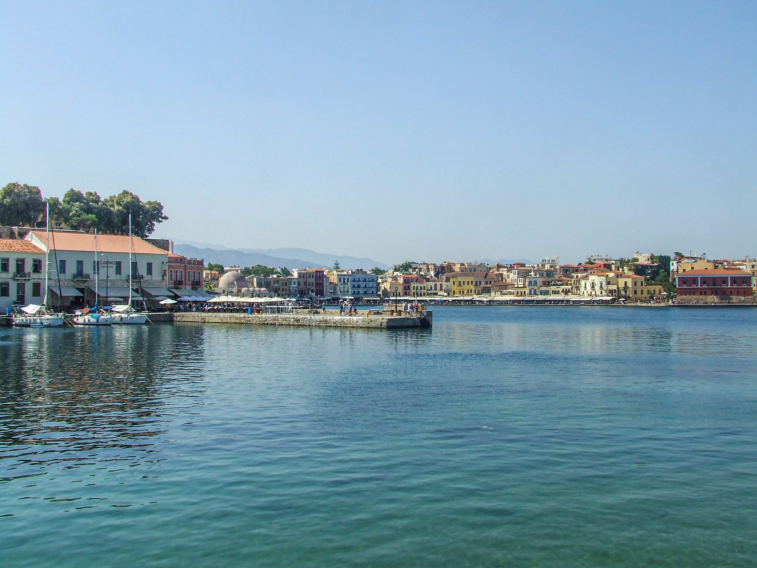 waterfront is lined with buildings
