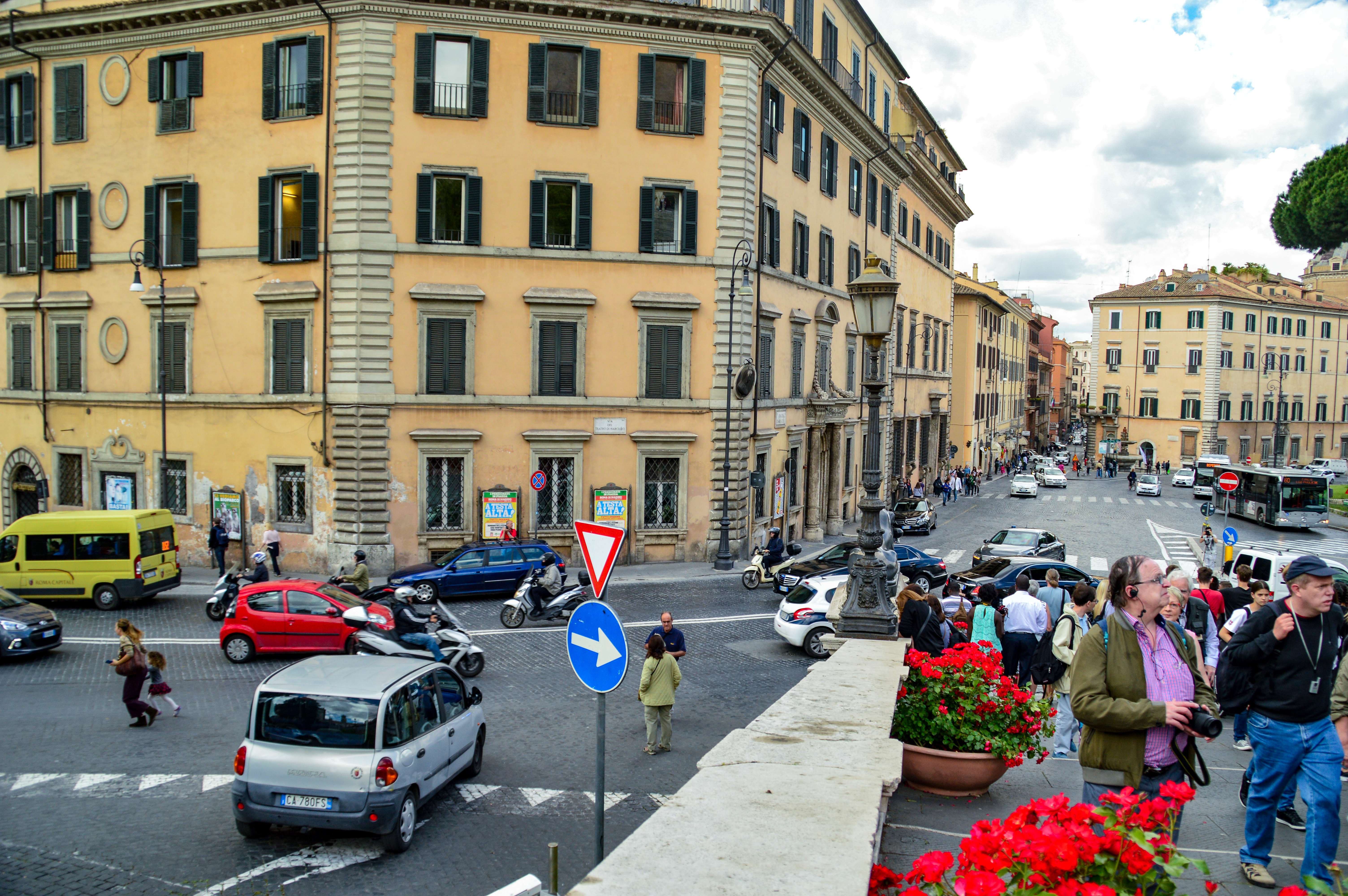 bustling street scene