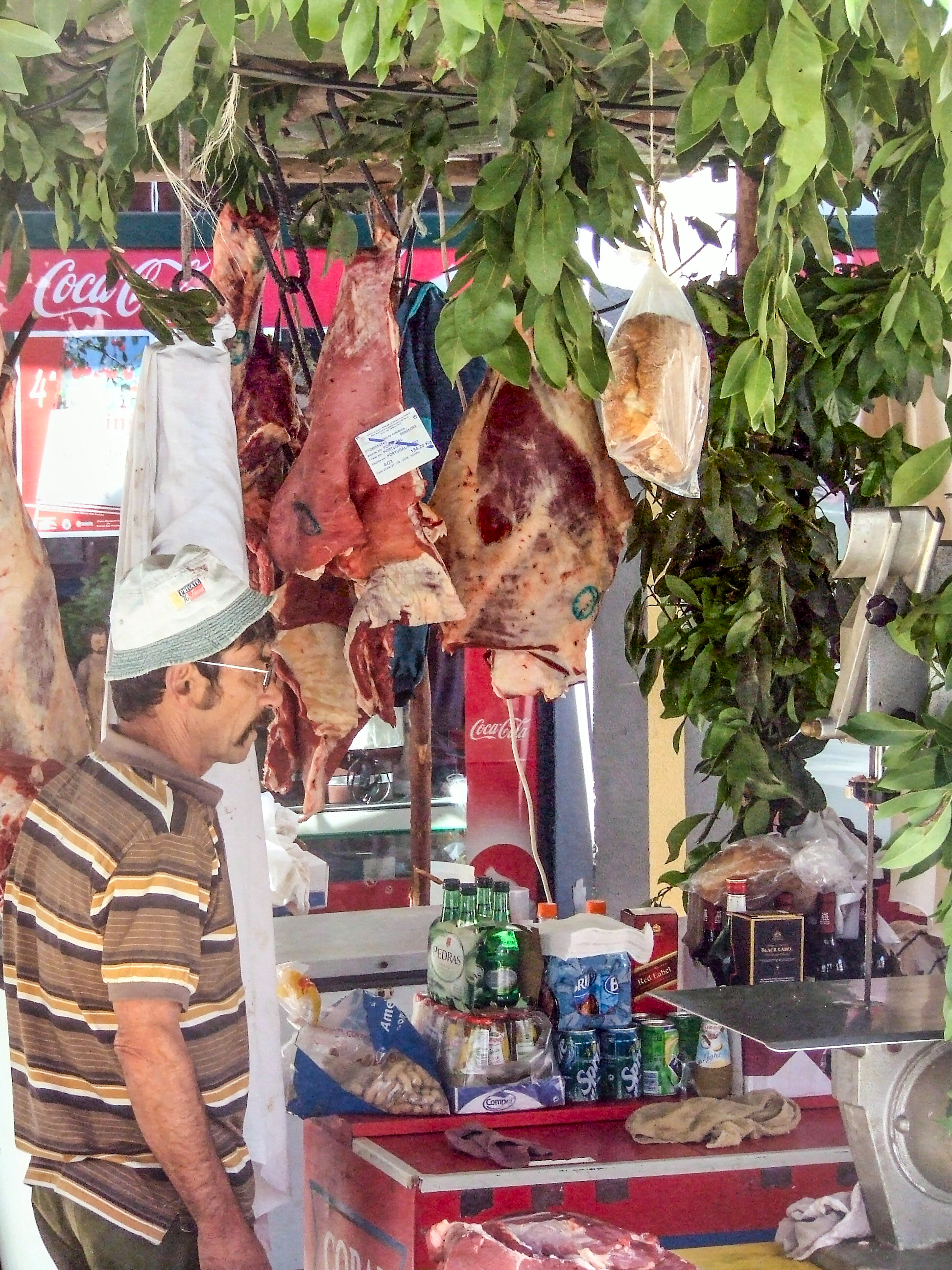 stall selling various types of meat