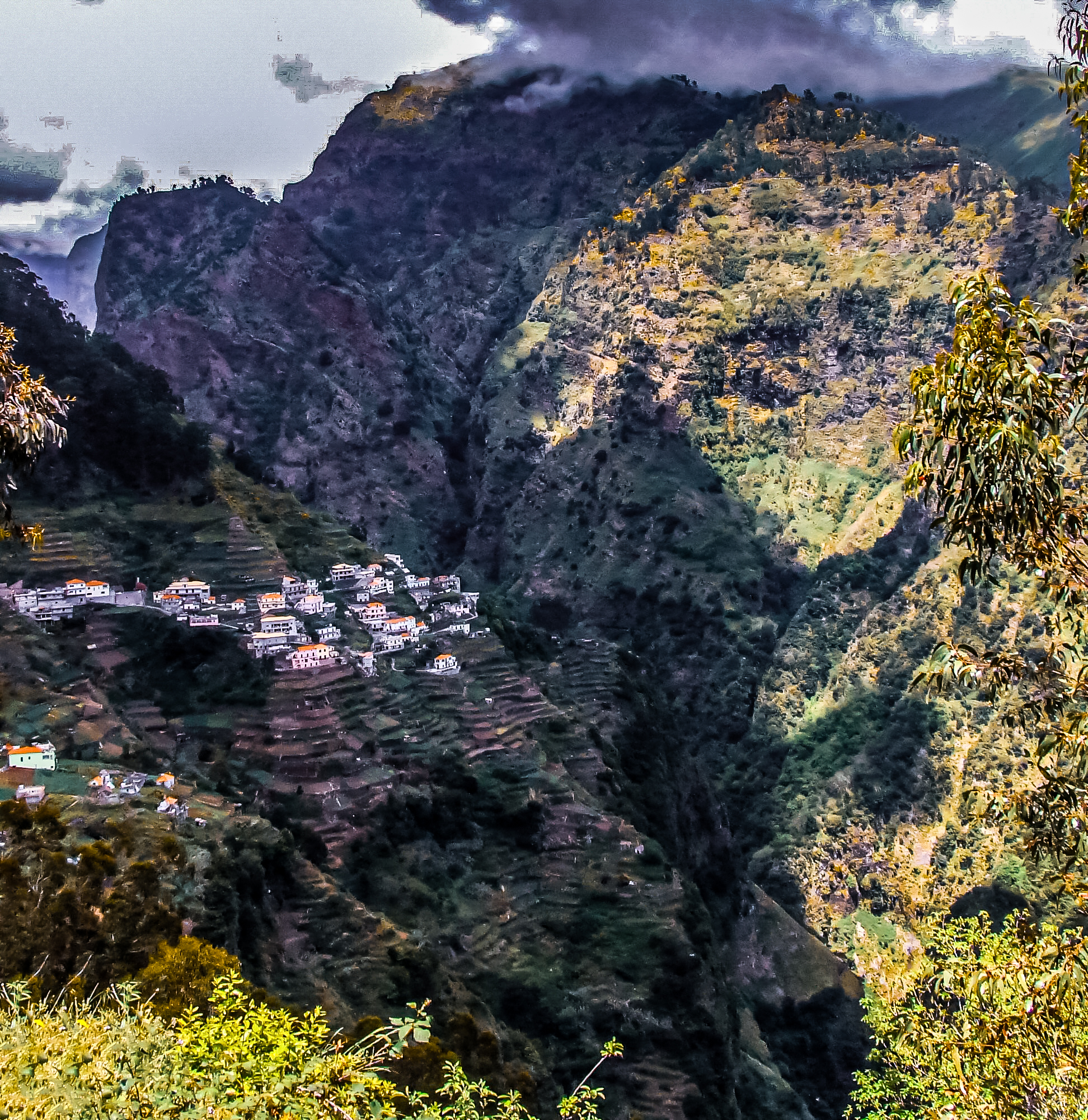 a small village nestled at the base of the mountains
