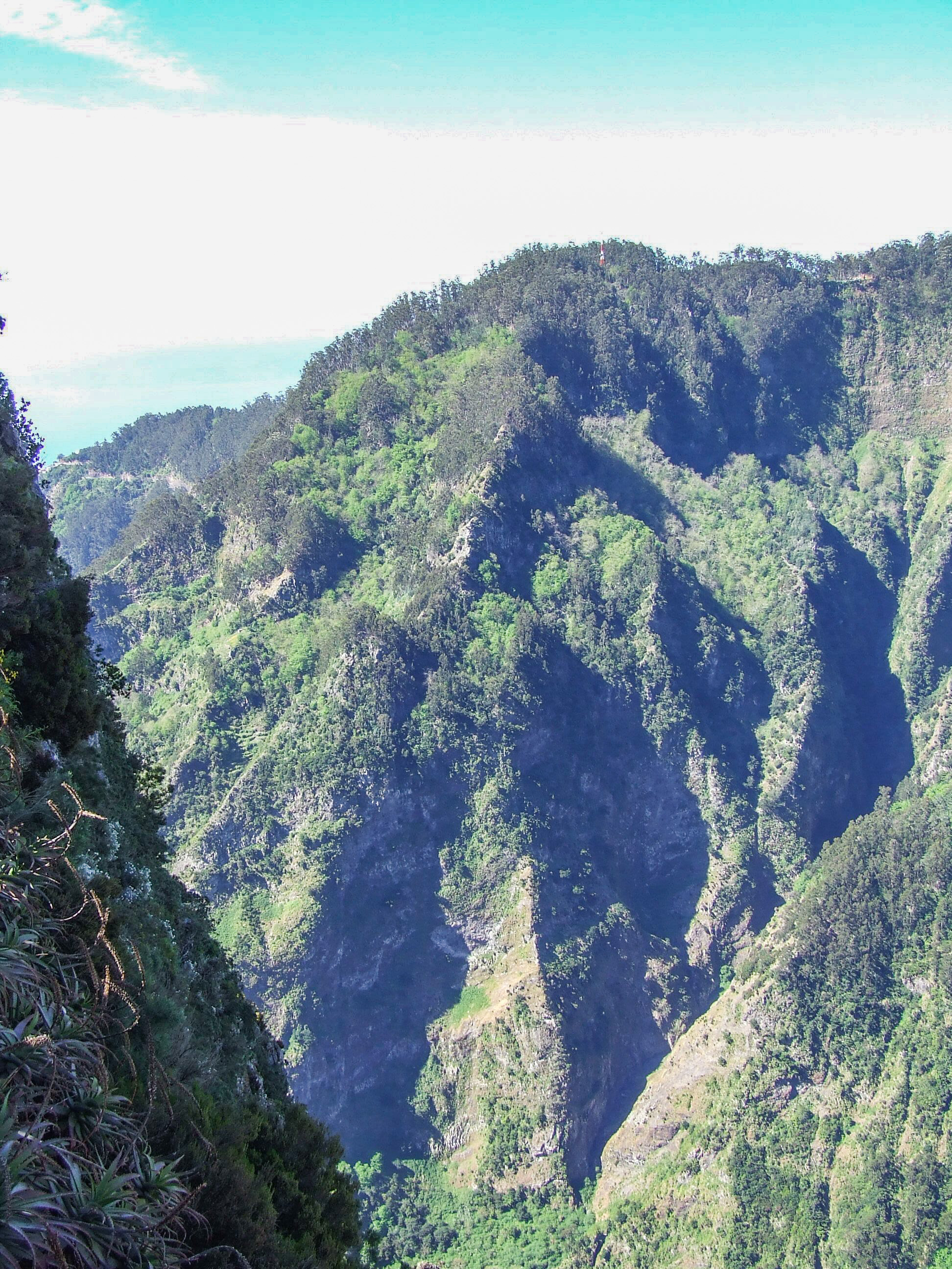 mountainous landscape under a clear blue sky