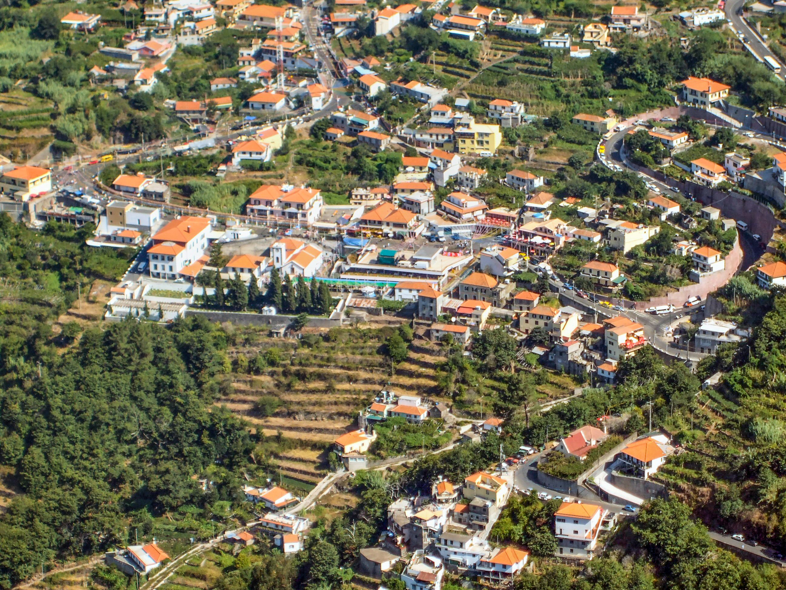 picturesque village nestled on a hillside