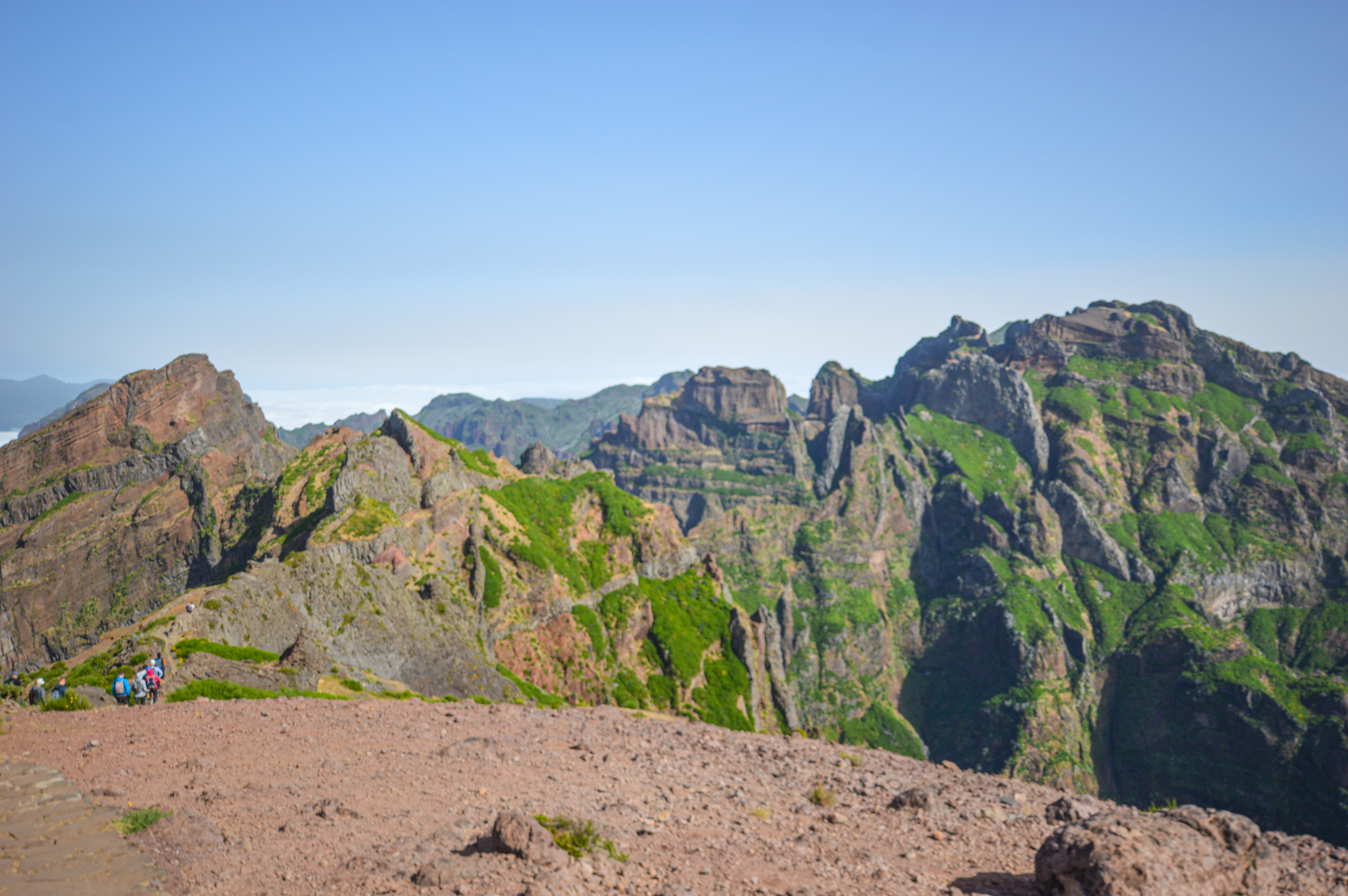 hikers can be seen in the distance