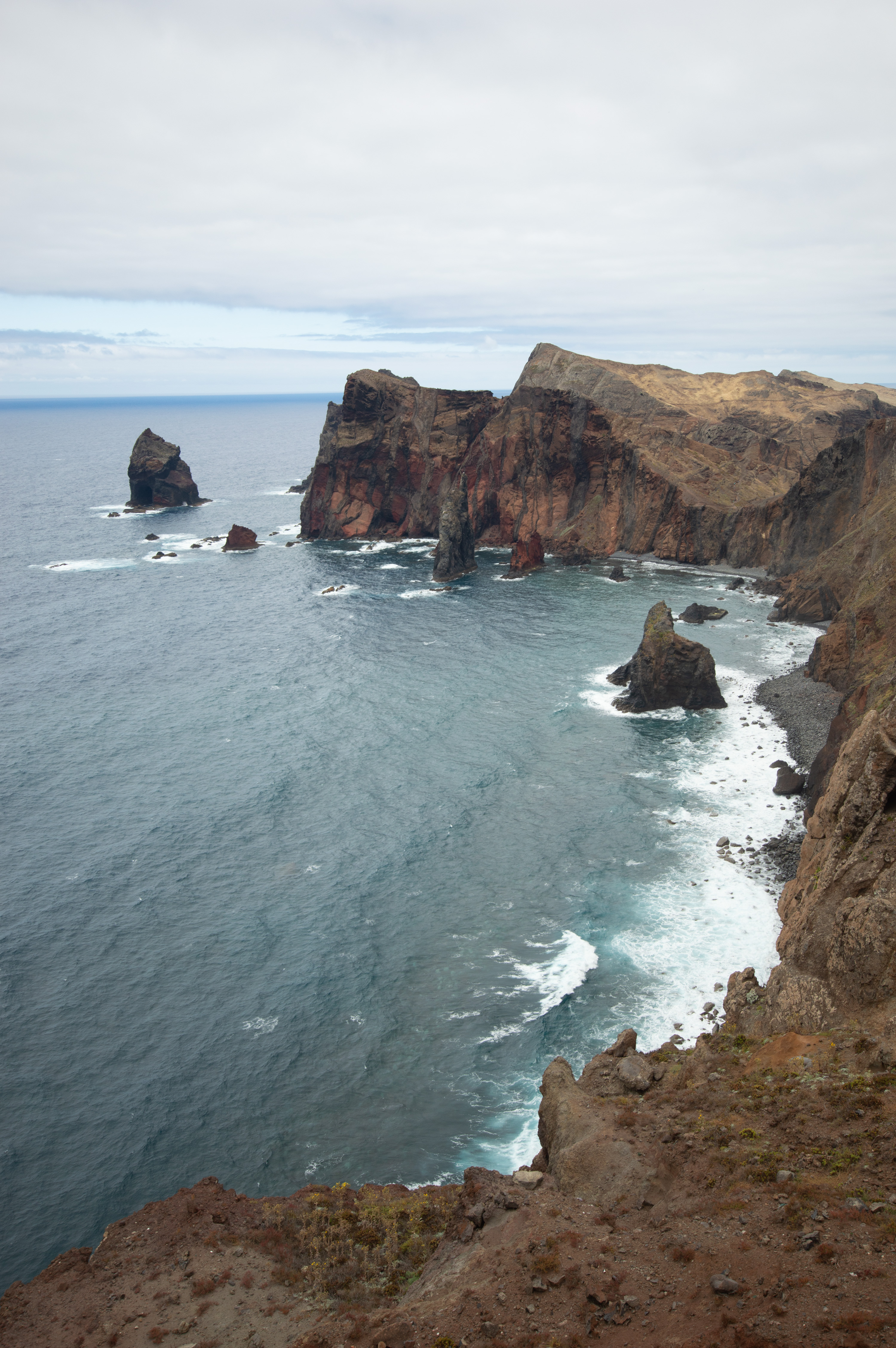 rugged coastline with steep cliffs