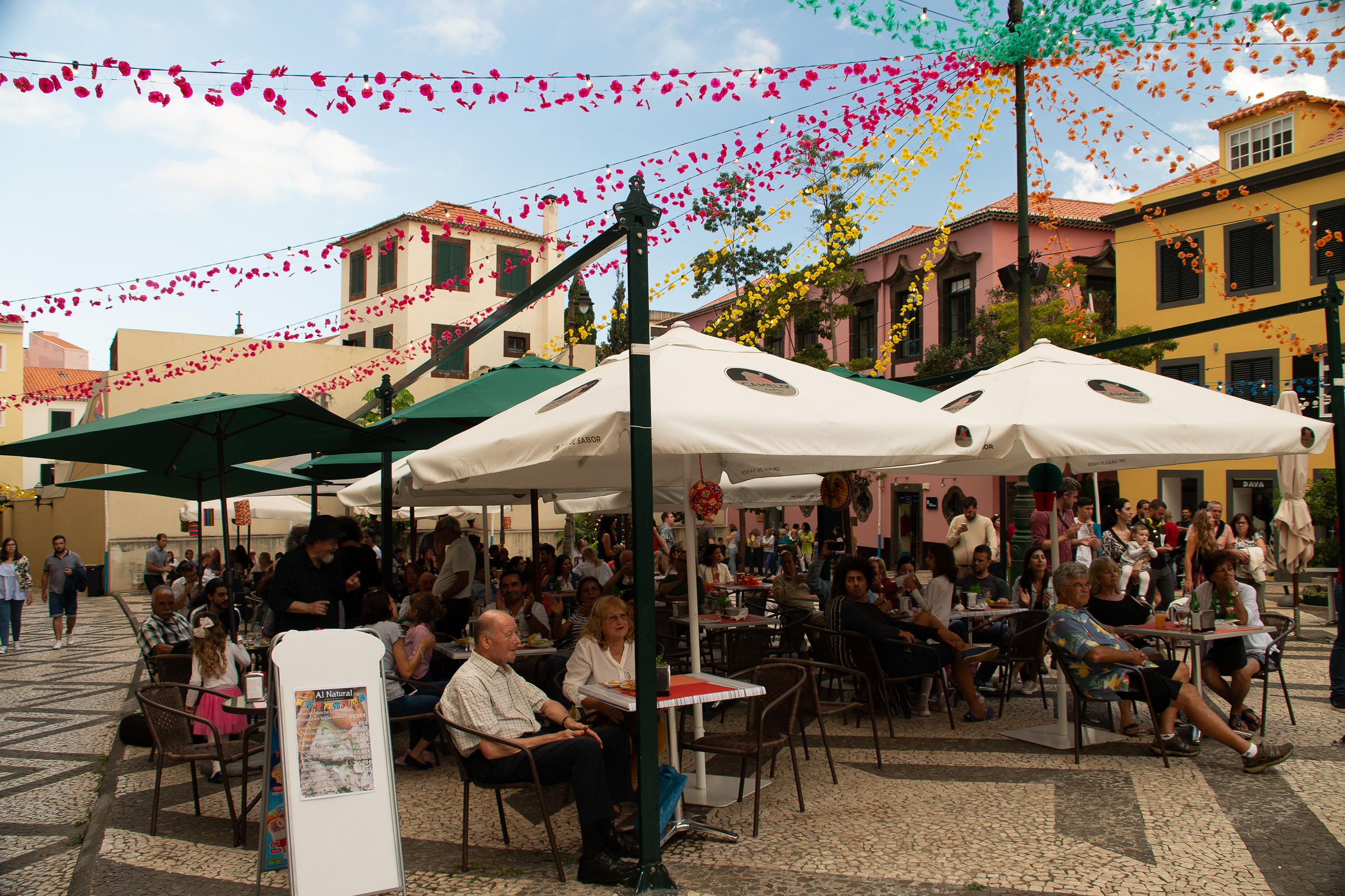 enjoying food and drinks