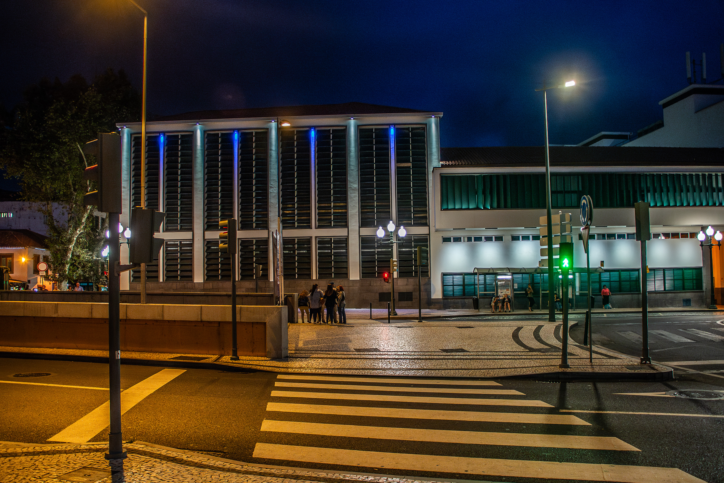 nighttime urban scene