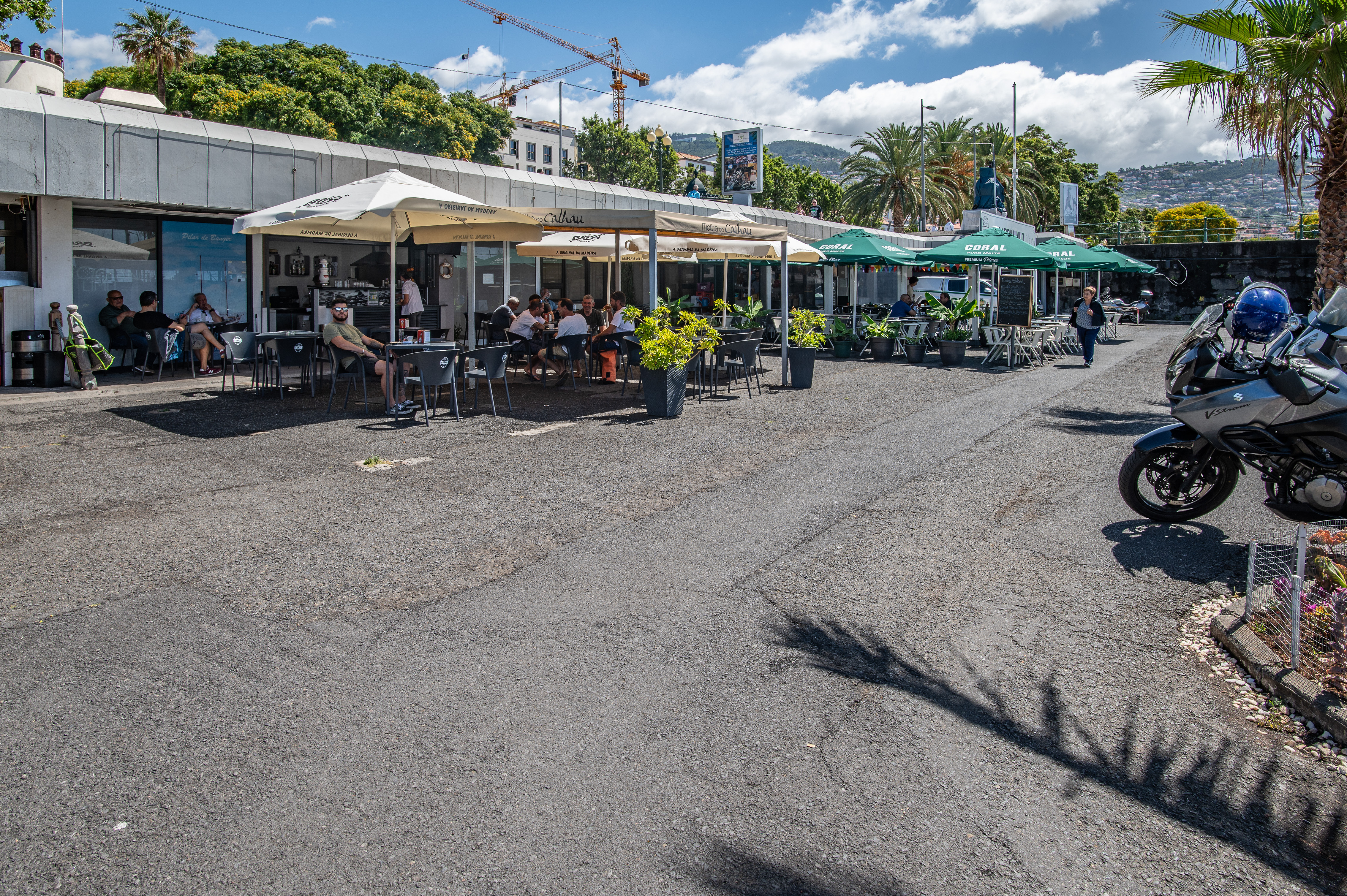 outdoor seating area of a café or restaurant