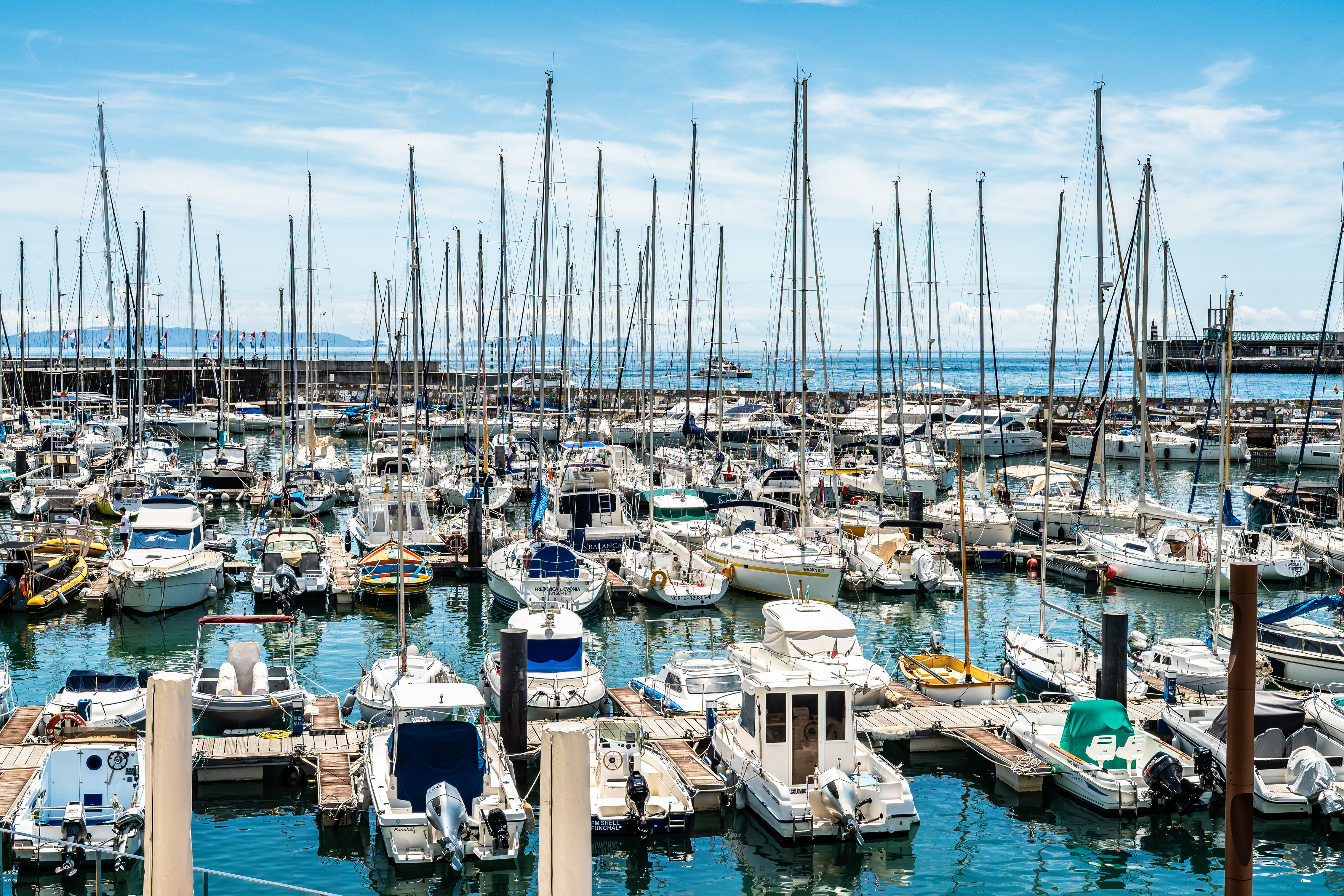 boats and yachts docked at the harbor