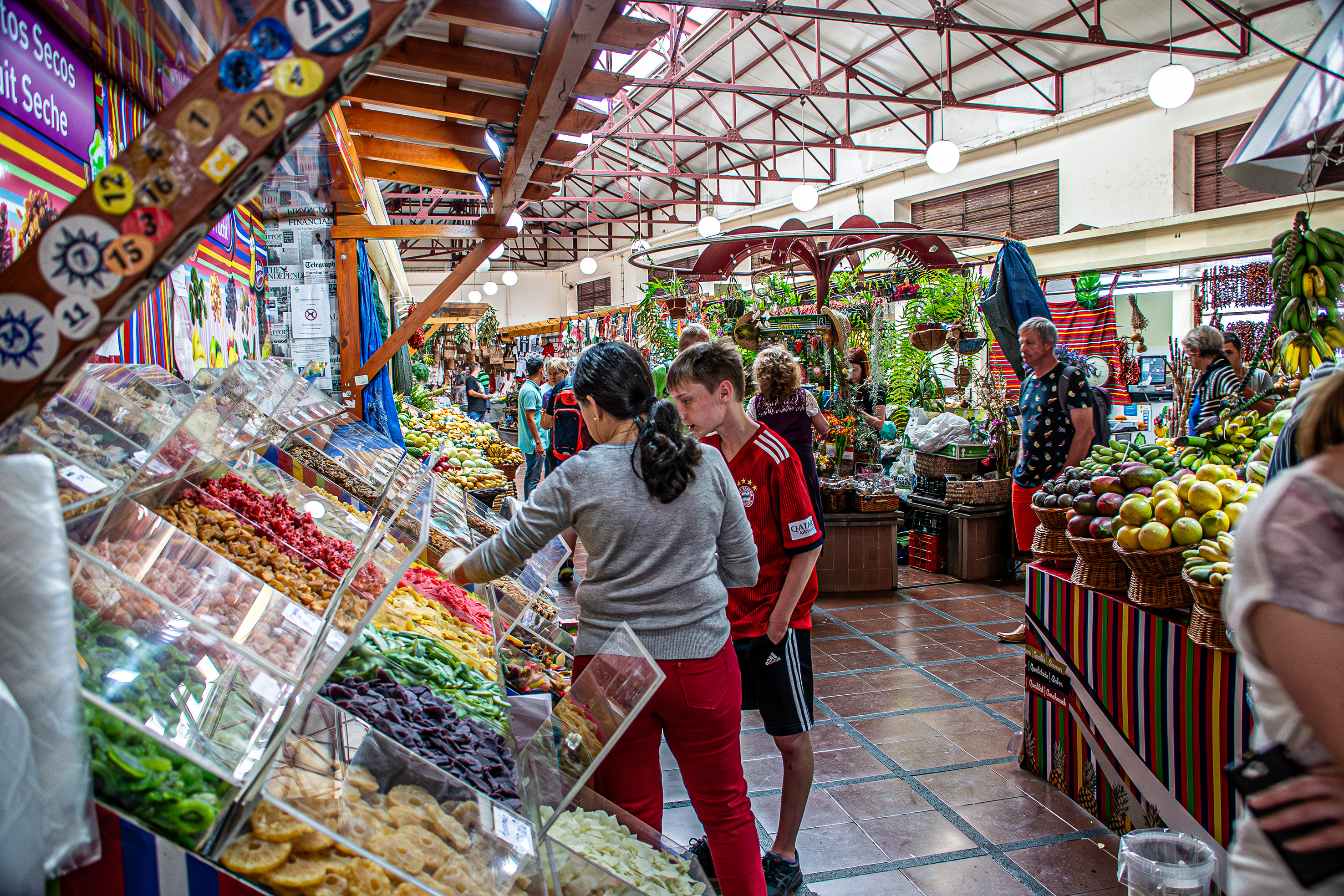 bustling indoor market