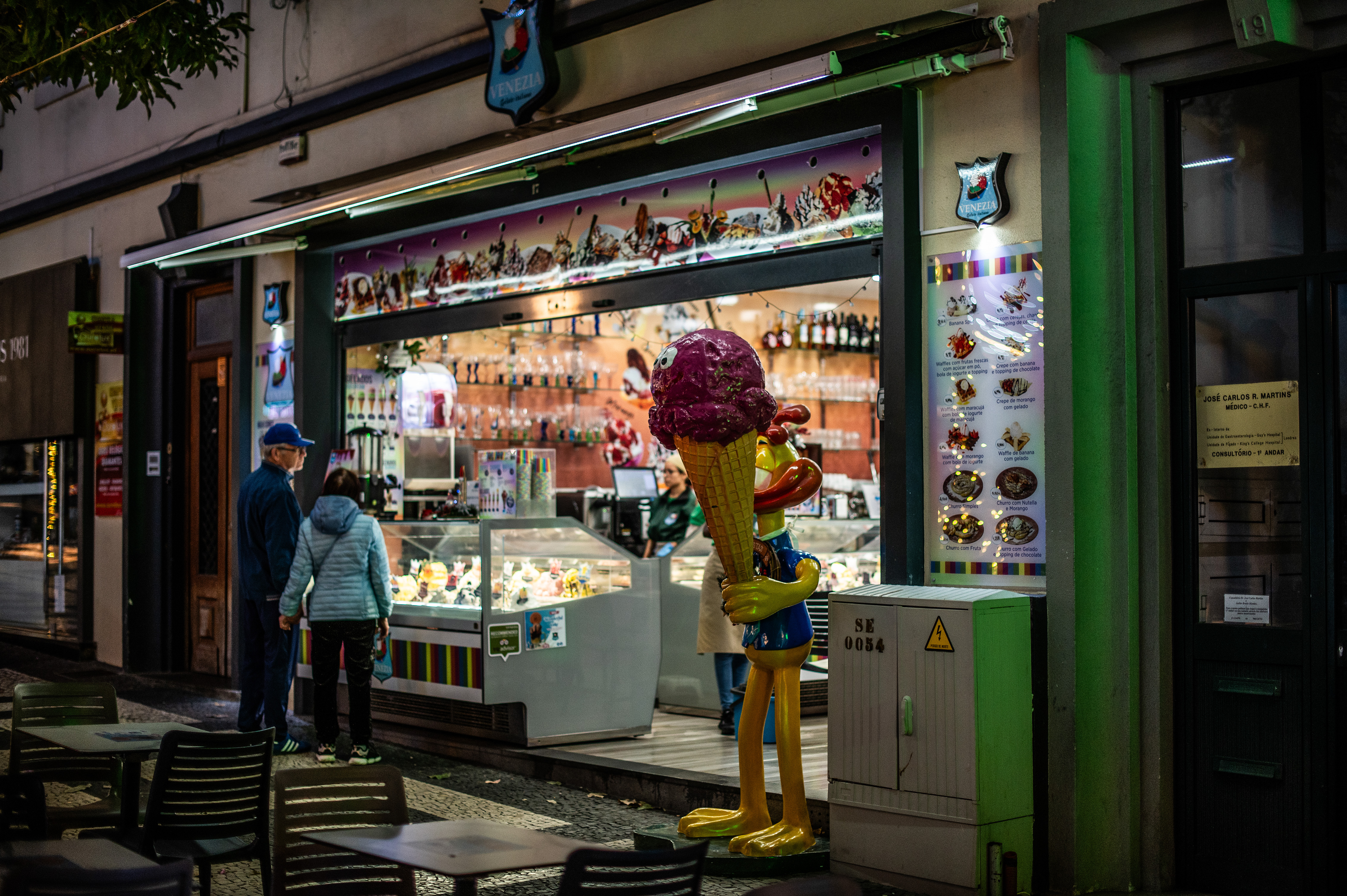 character with an ice cream cone