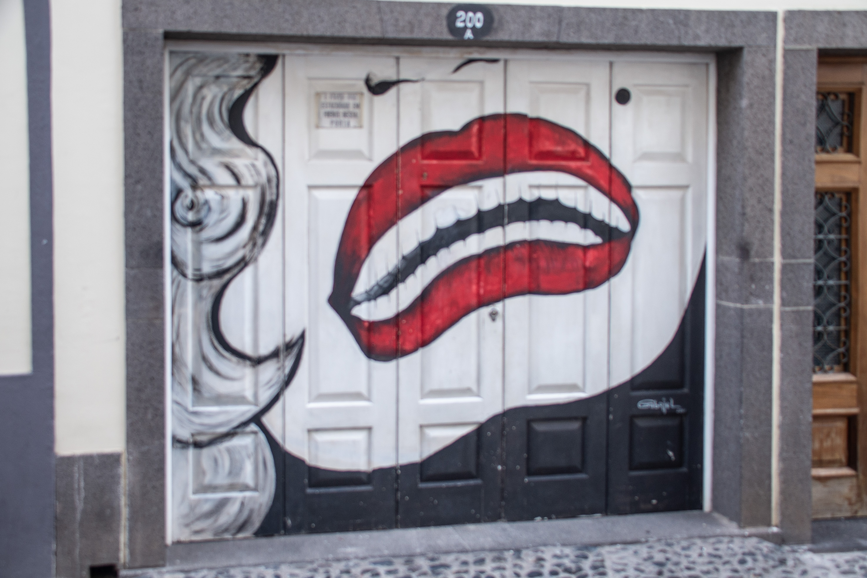 red lips with black outlines