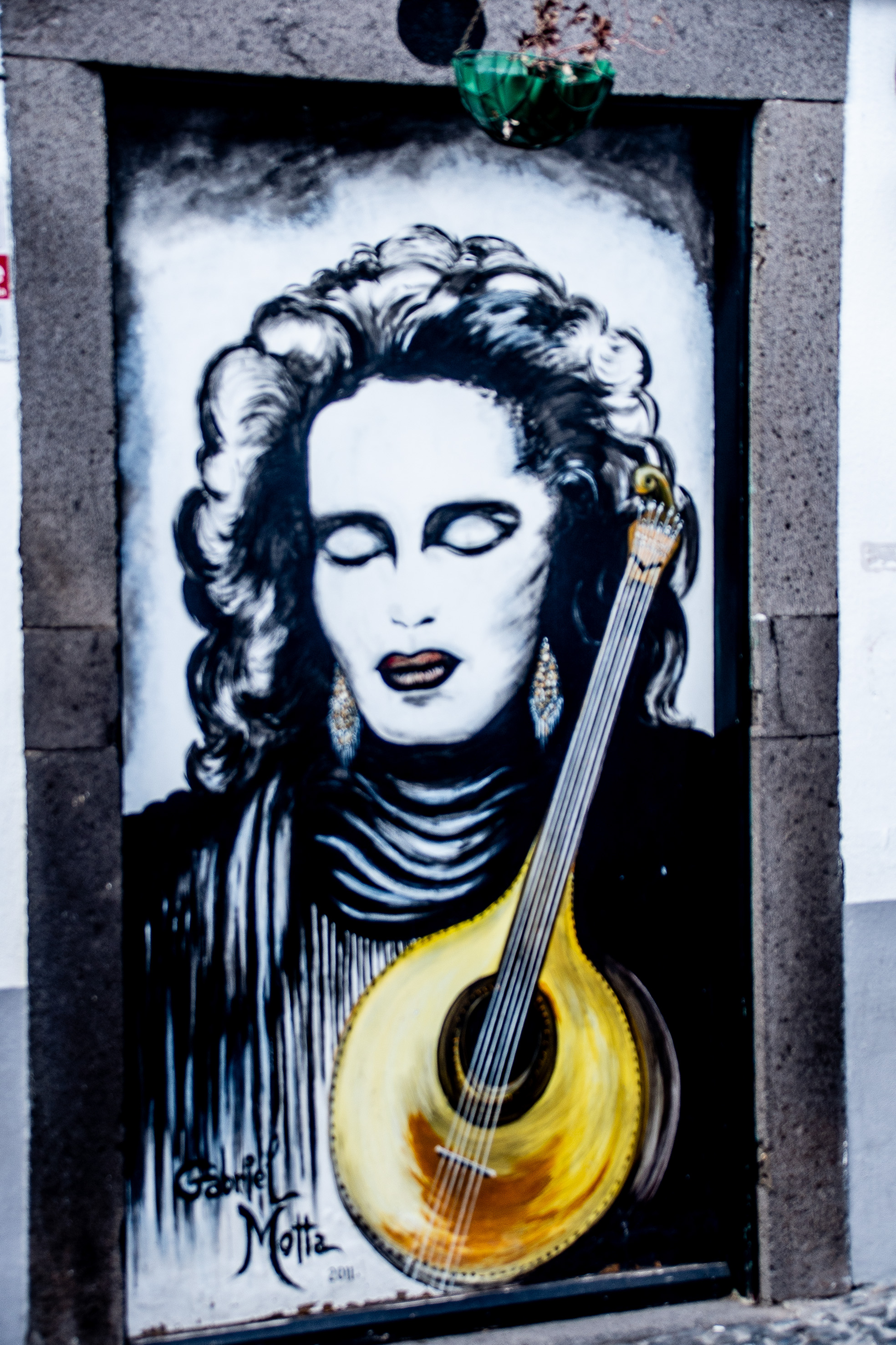 stylized portrait of a woman with curly hair