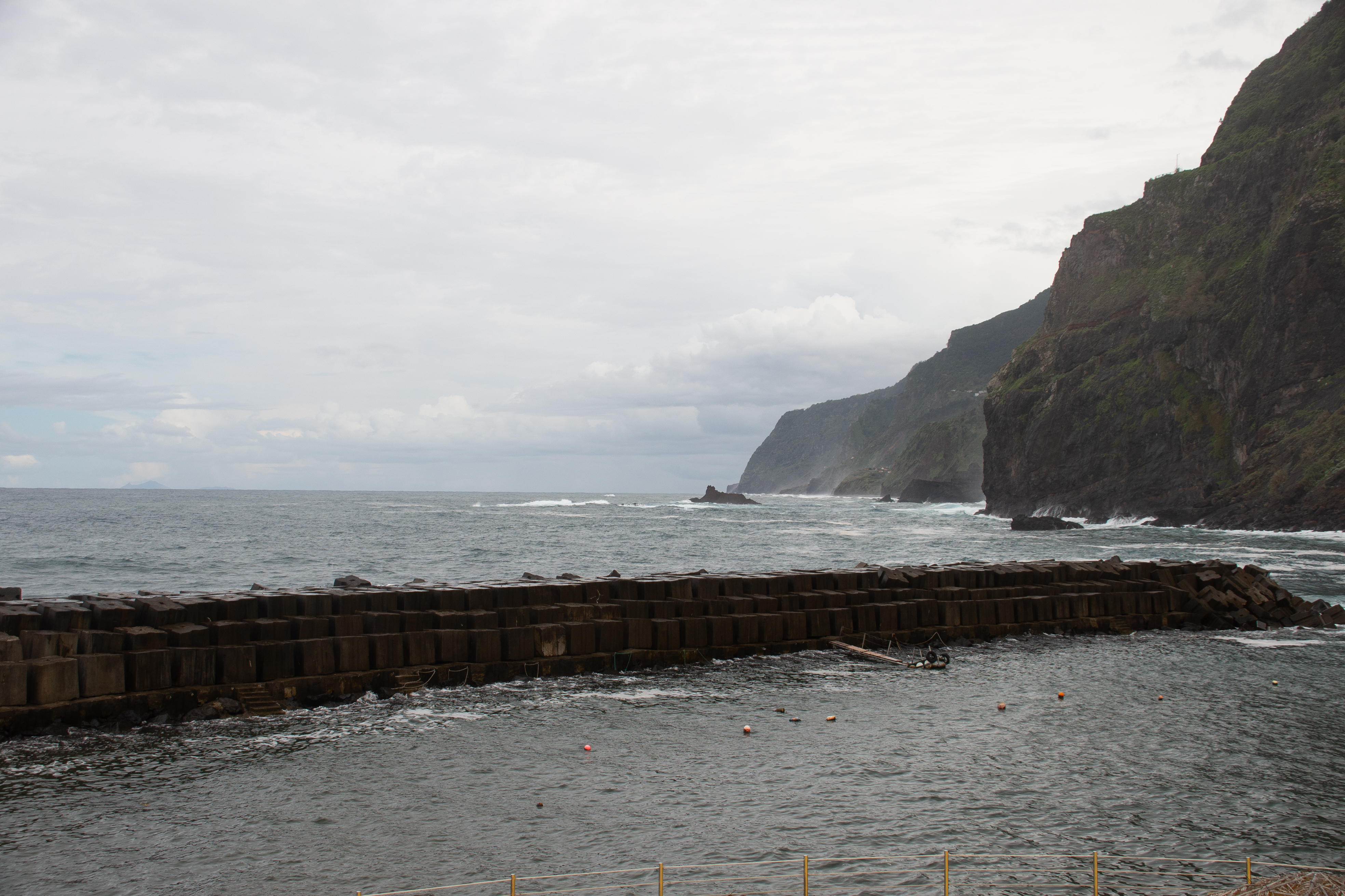 a breakwater extending into the ocean