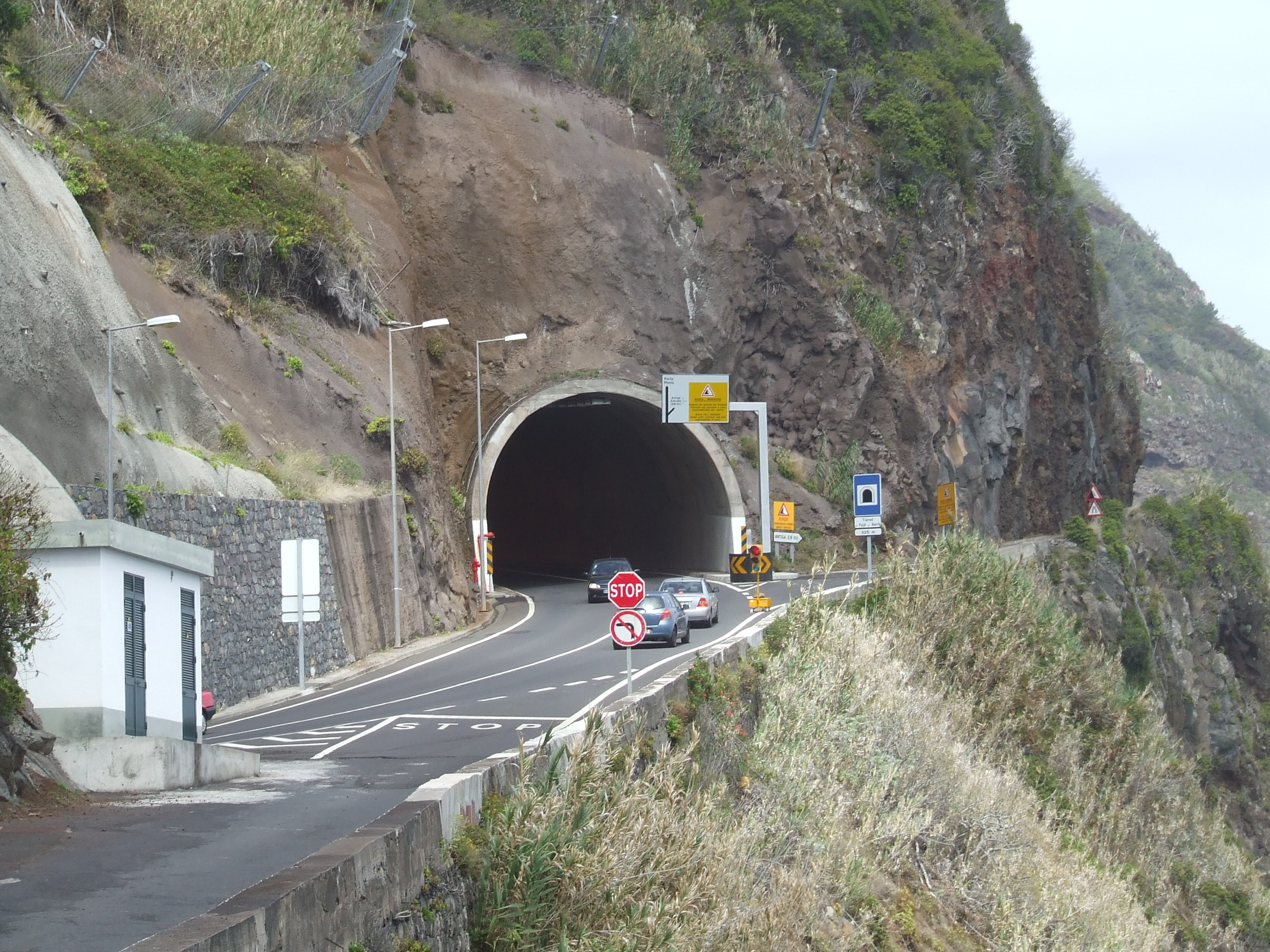 a road leading to a tunnel