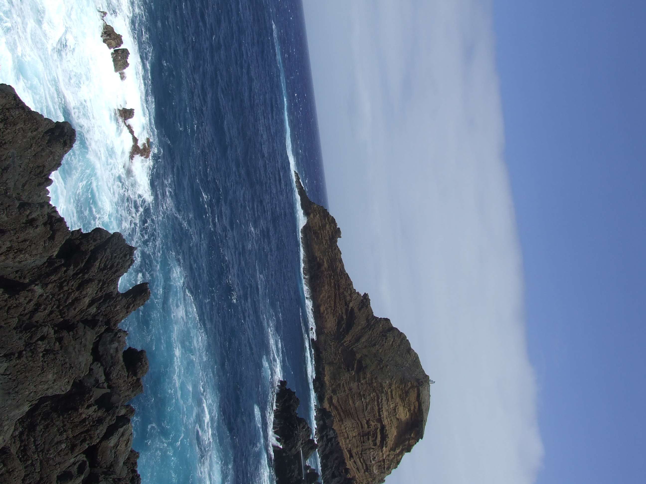waves crashing against the rocks