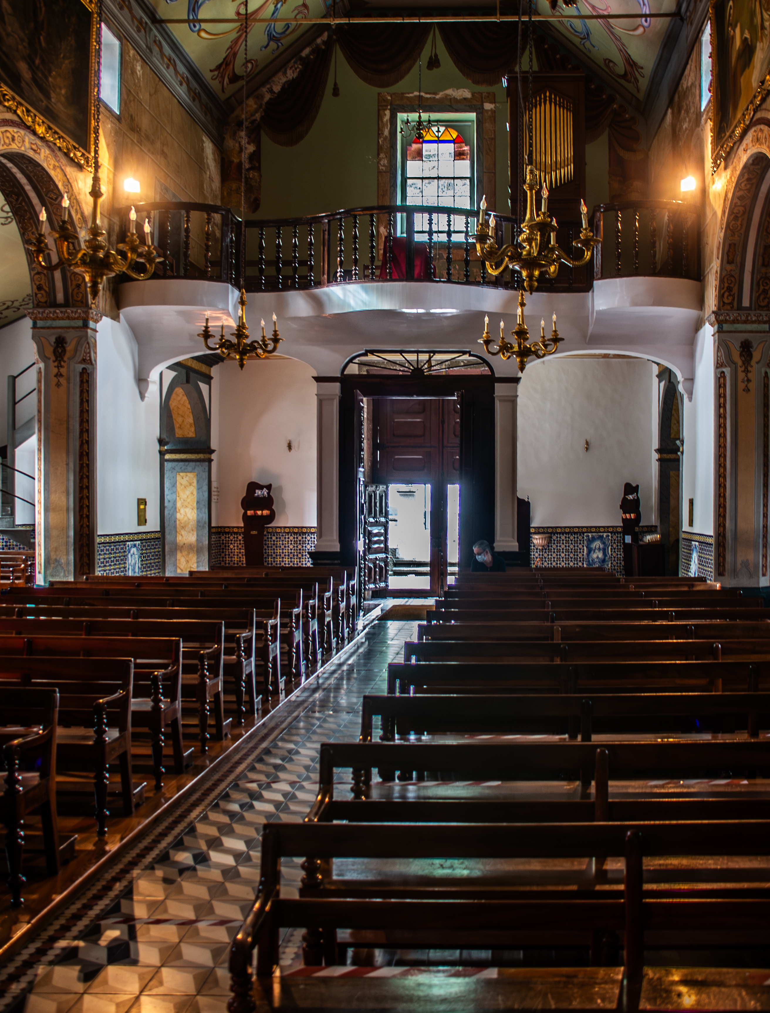 the interior of a richly decorated church