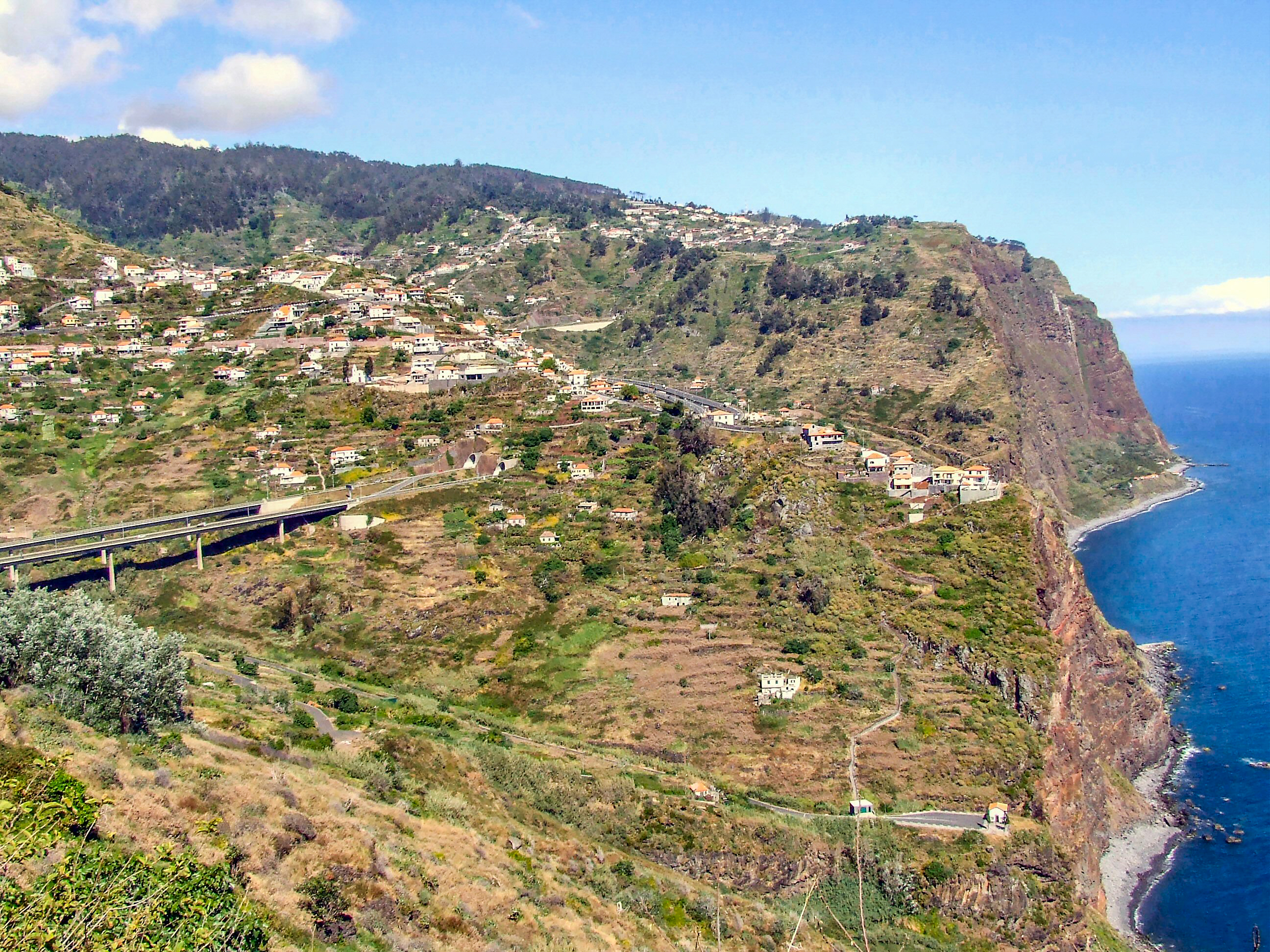 A highway or bridge runs through the middle