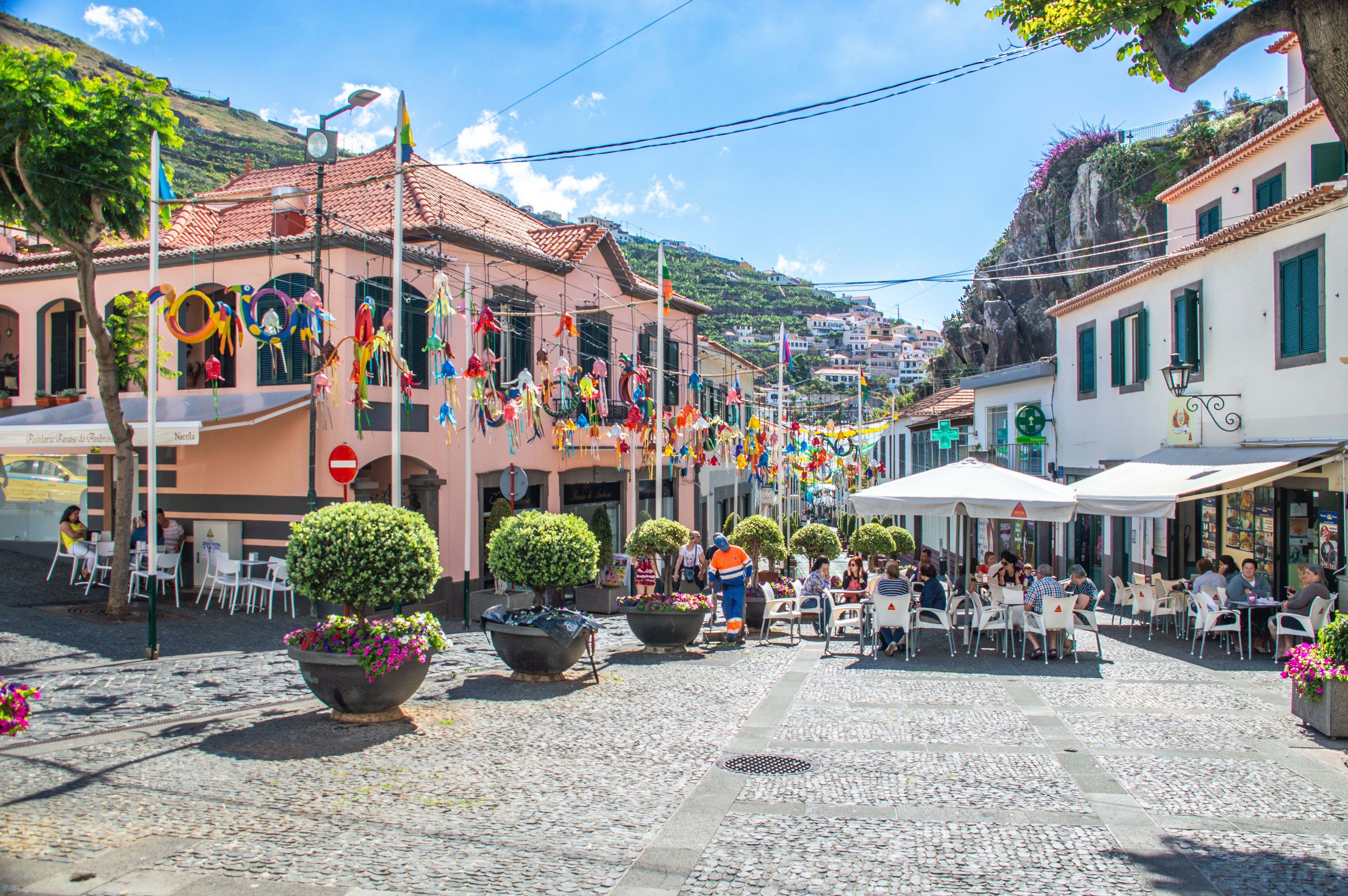 vibrant street scene