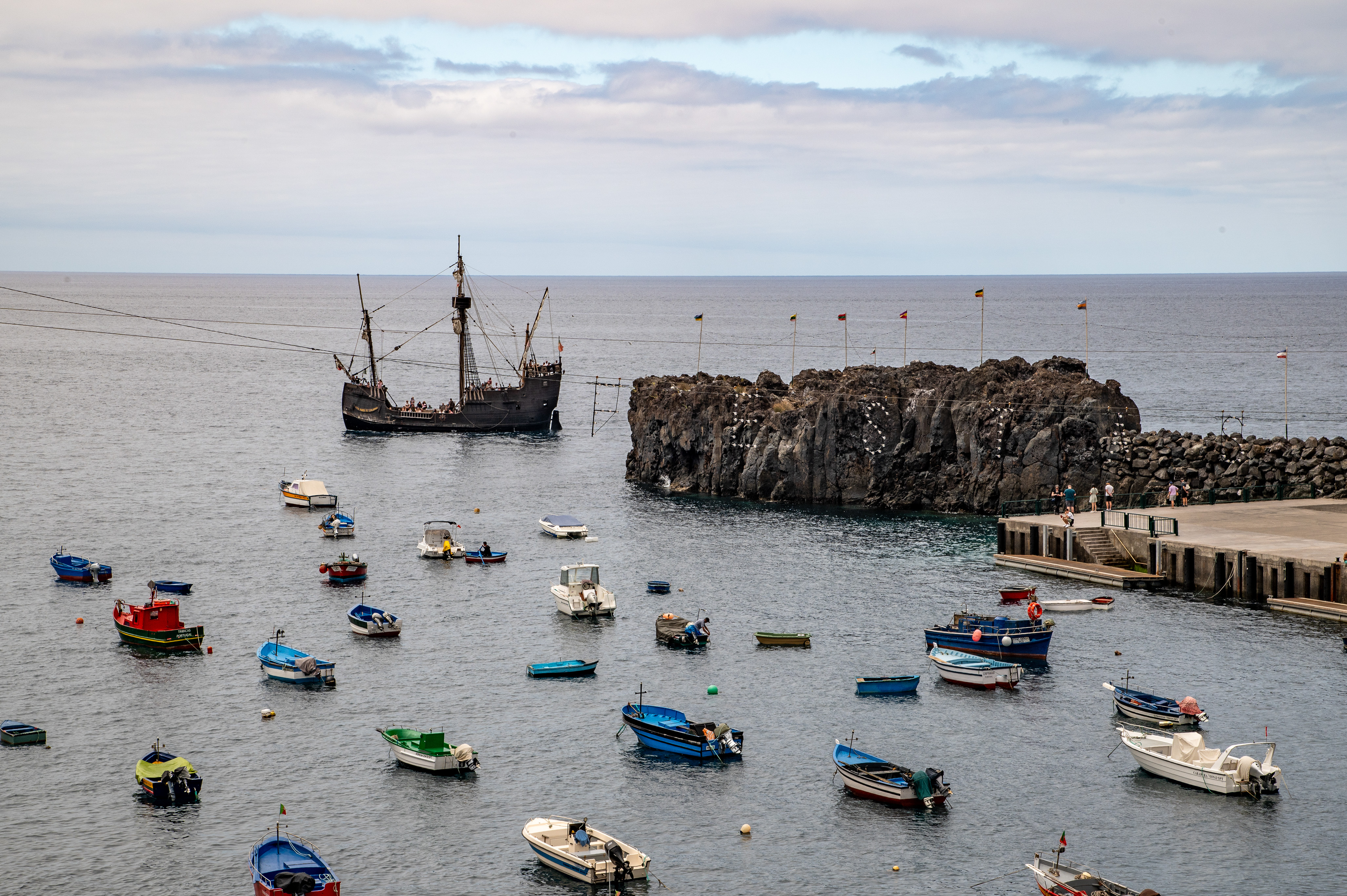 a replica of a pirate or explorer vessel