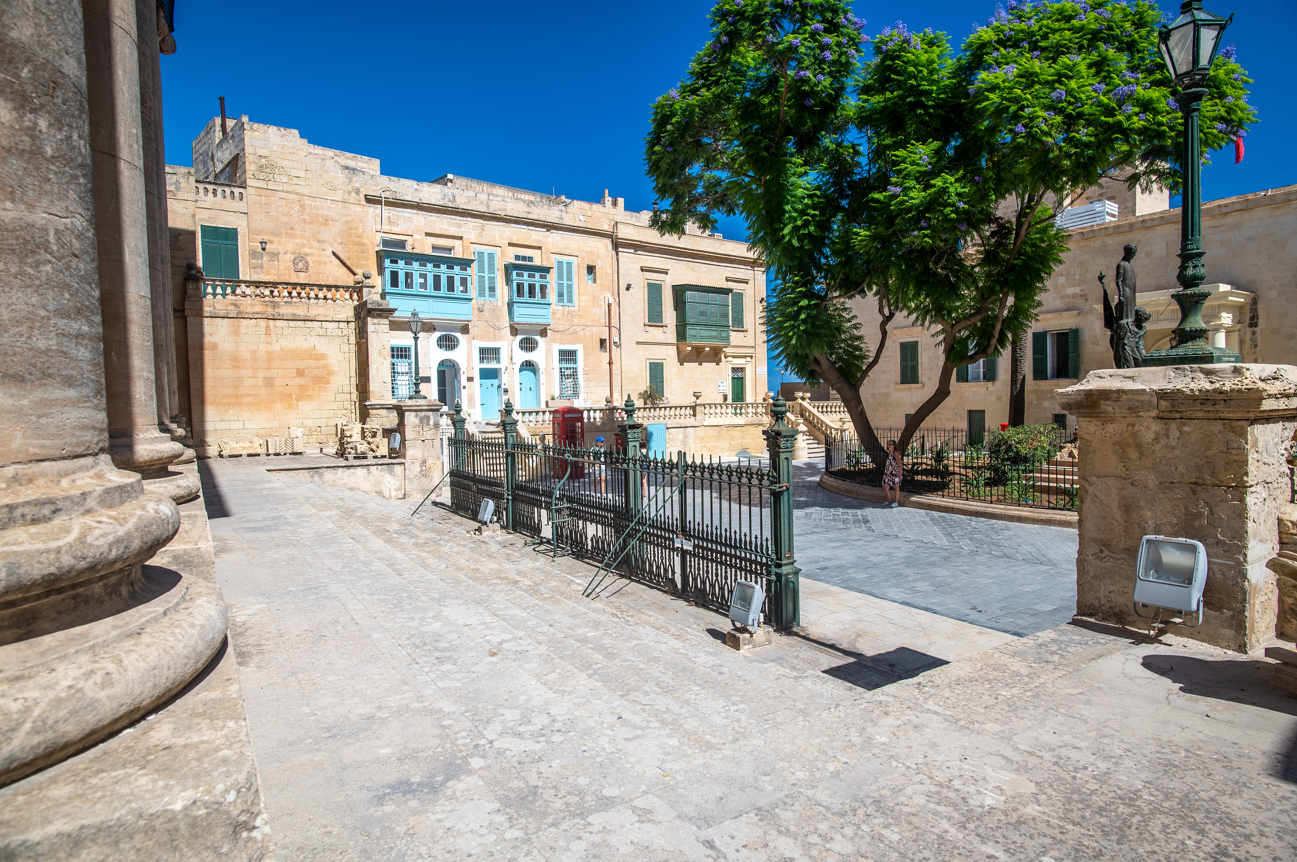 historic courtyard with stone buildings