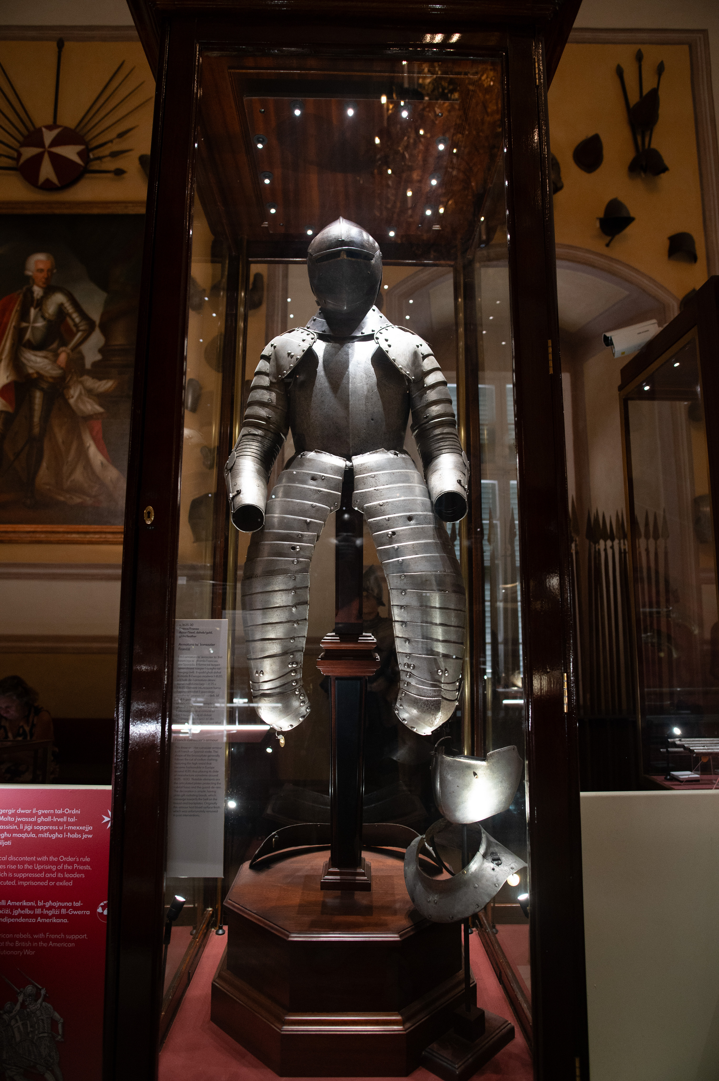 a helmet, breastplate, and leg armor