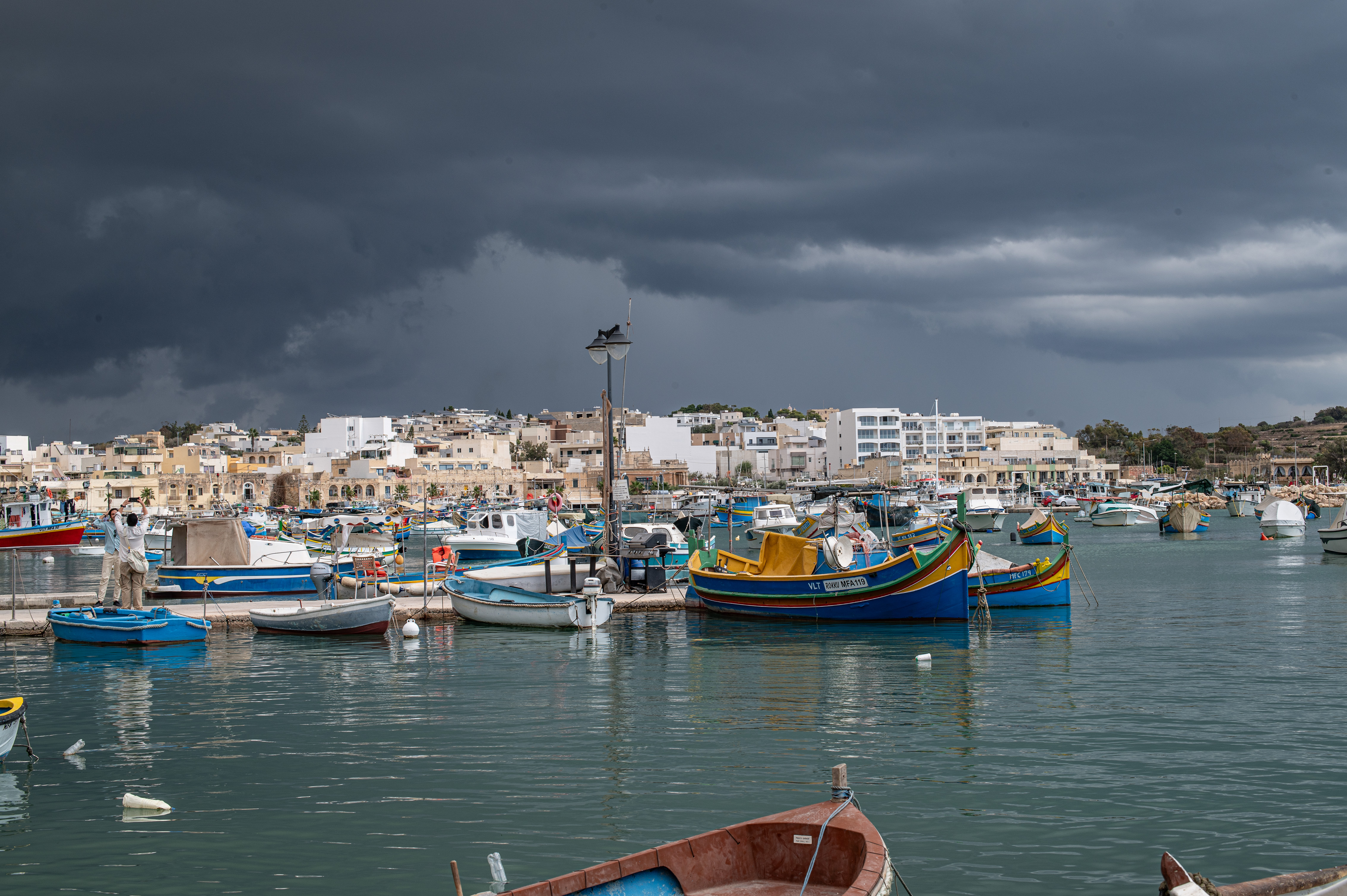 The sky is filled with dark, ominous clouds