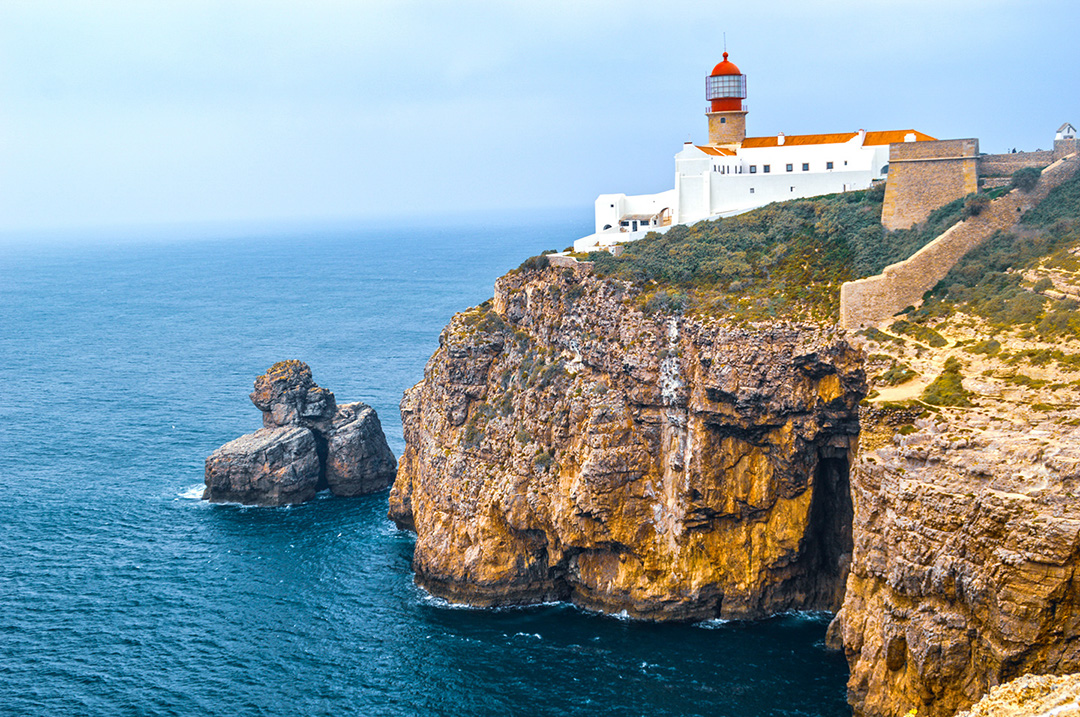 lighthouse situated on a cliff