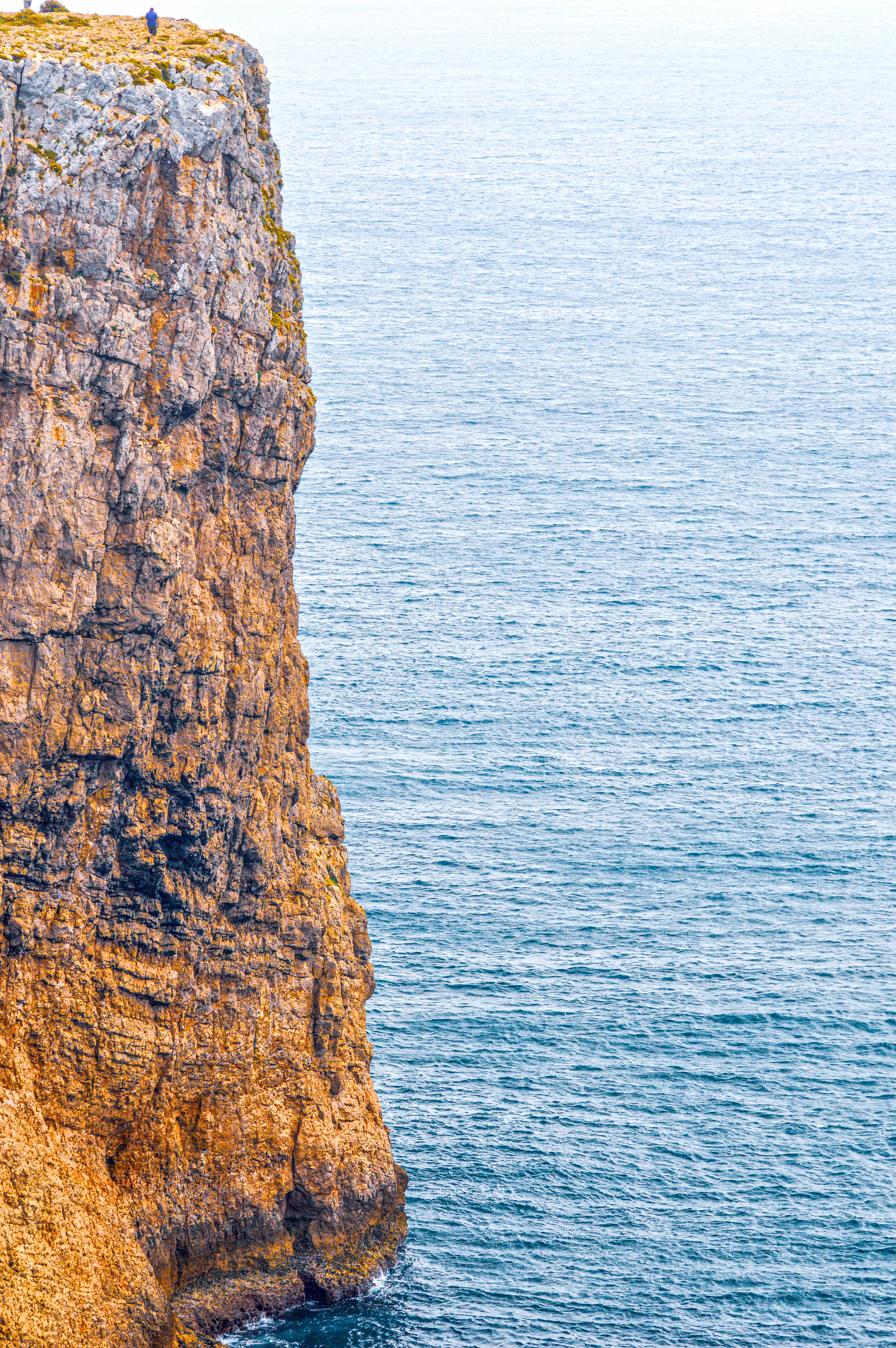 a rugged cliff with a sheer drop into the ocean