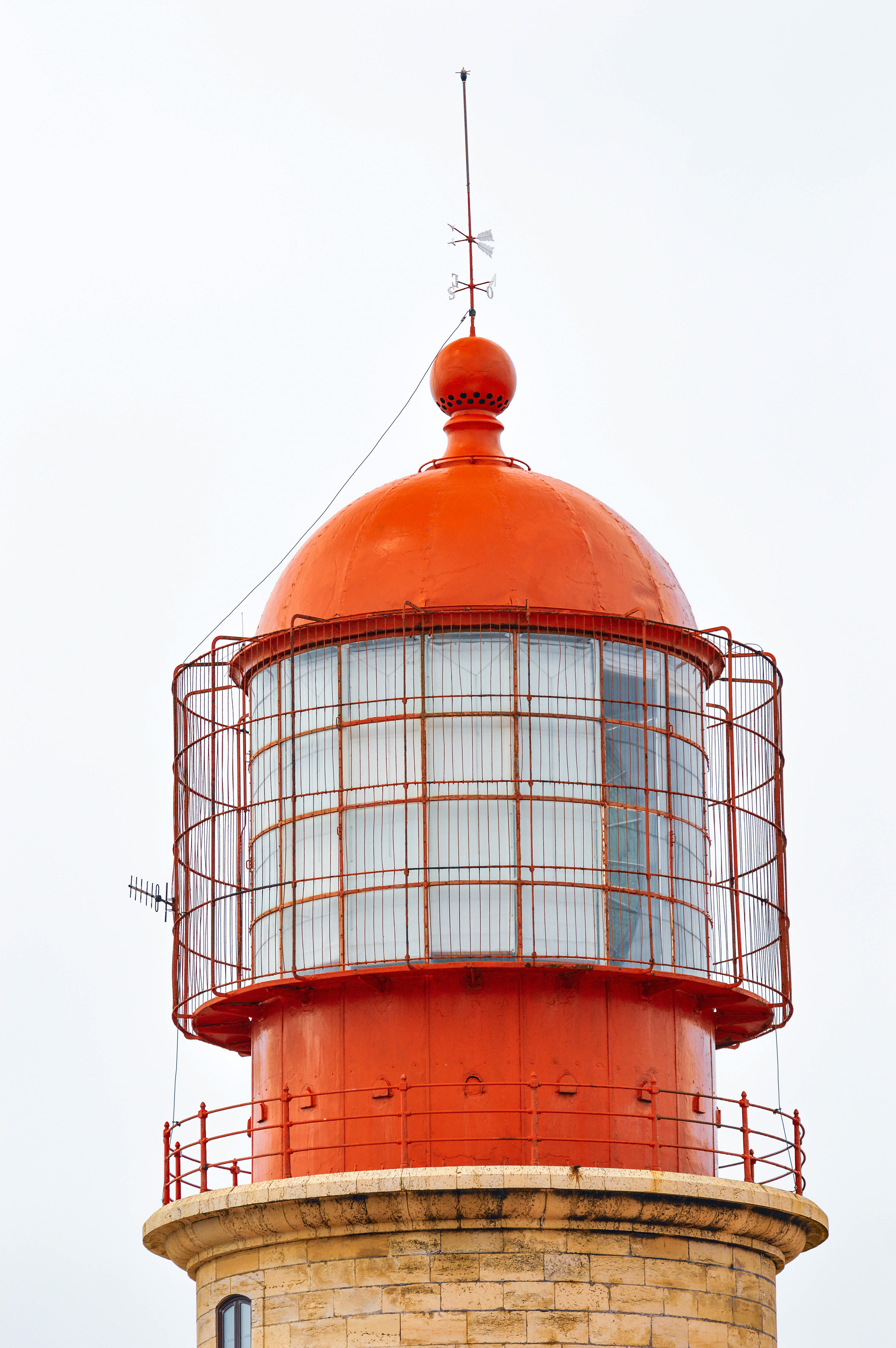 upper portion of a lighthouse