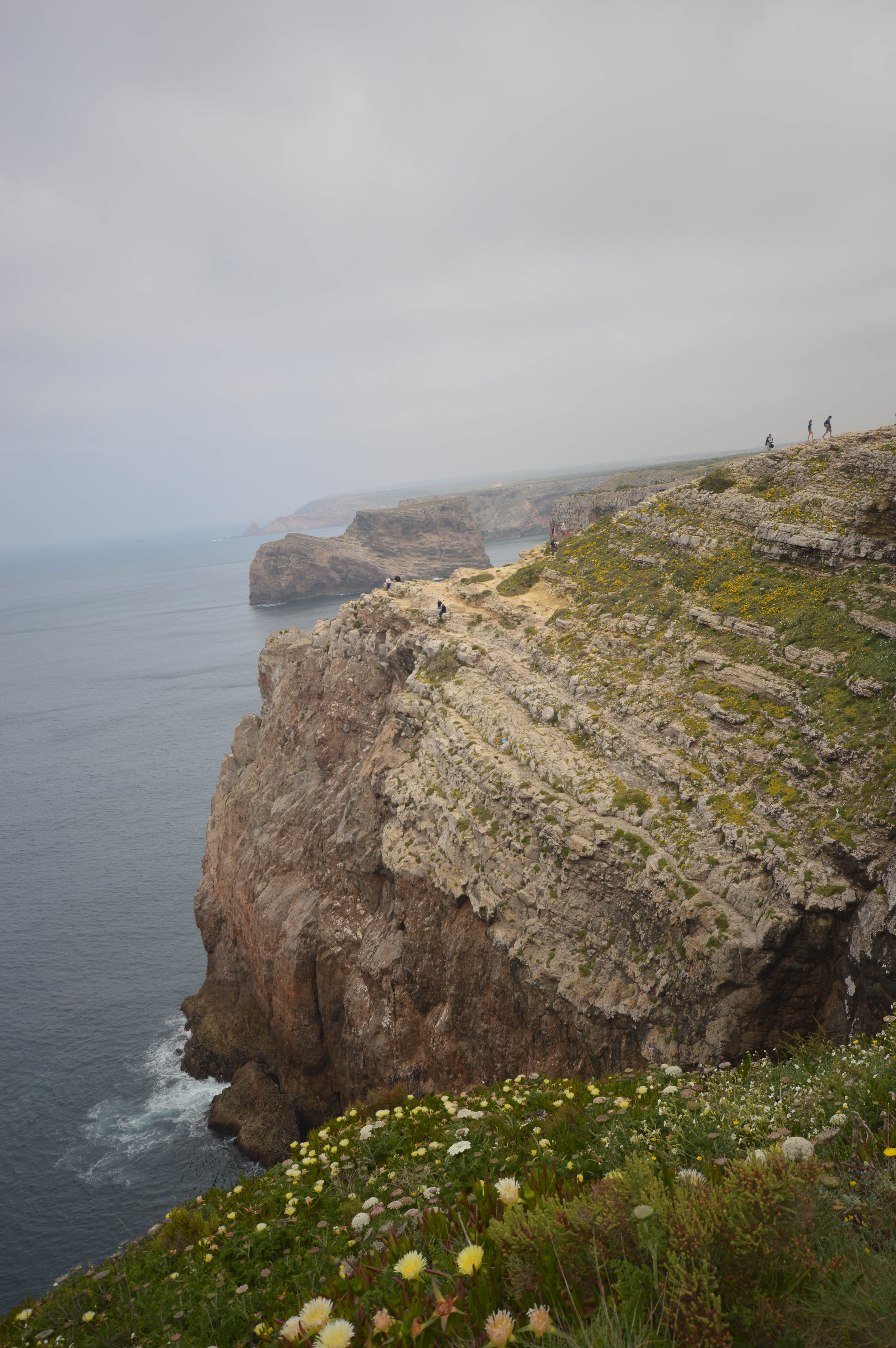 steep cliffs and a foggy atmosphere