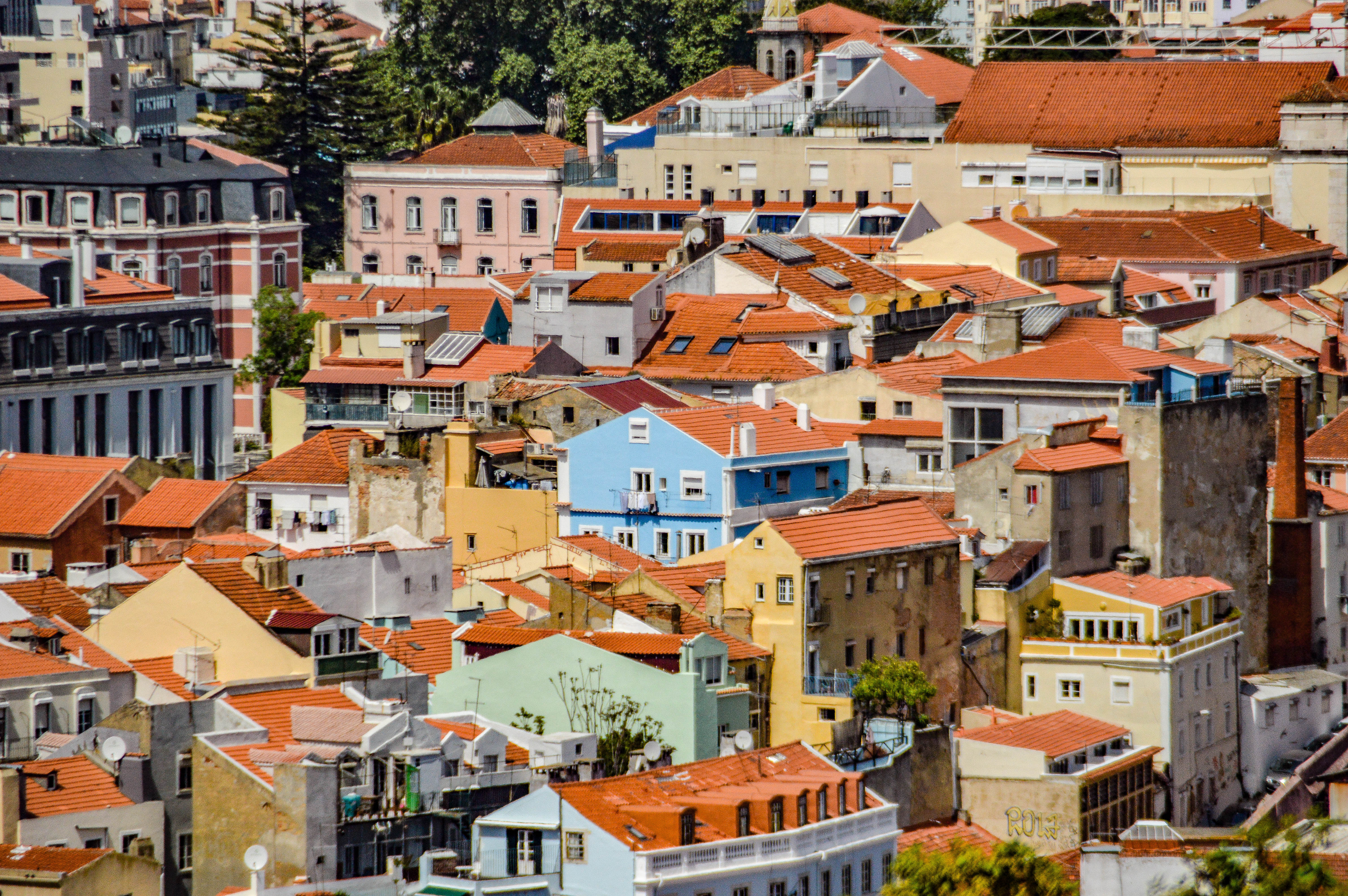 a densely packed urban area