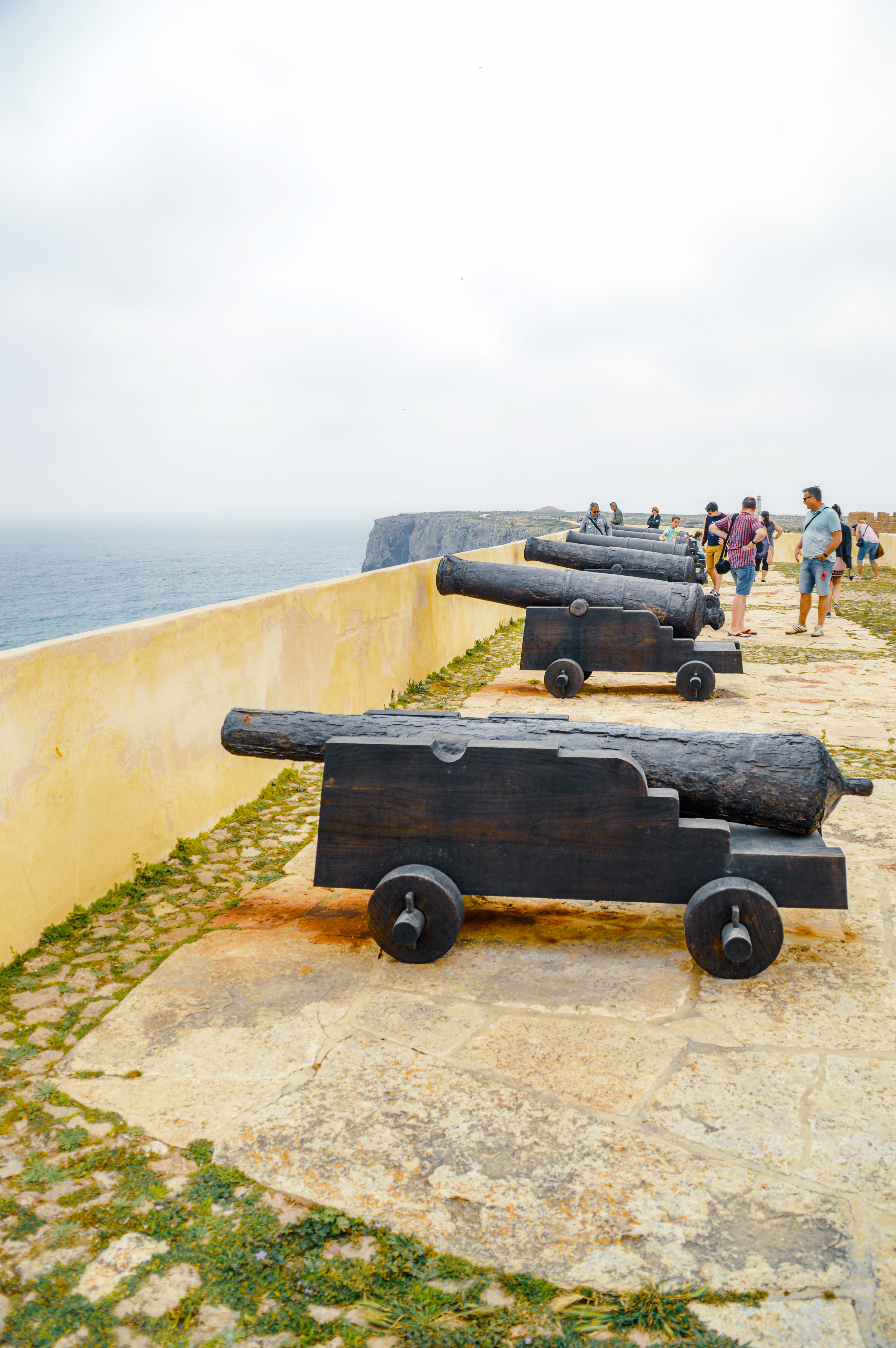 cannons positioned along a coastal fortification