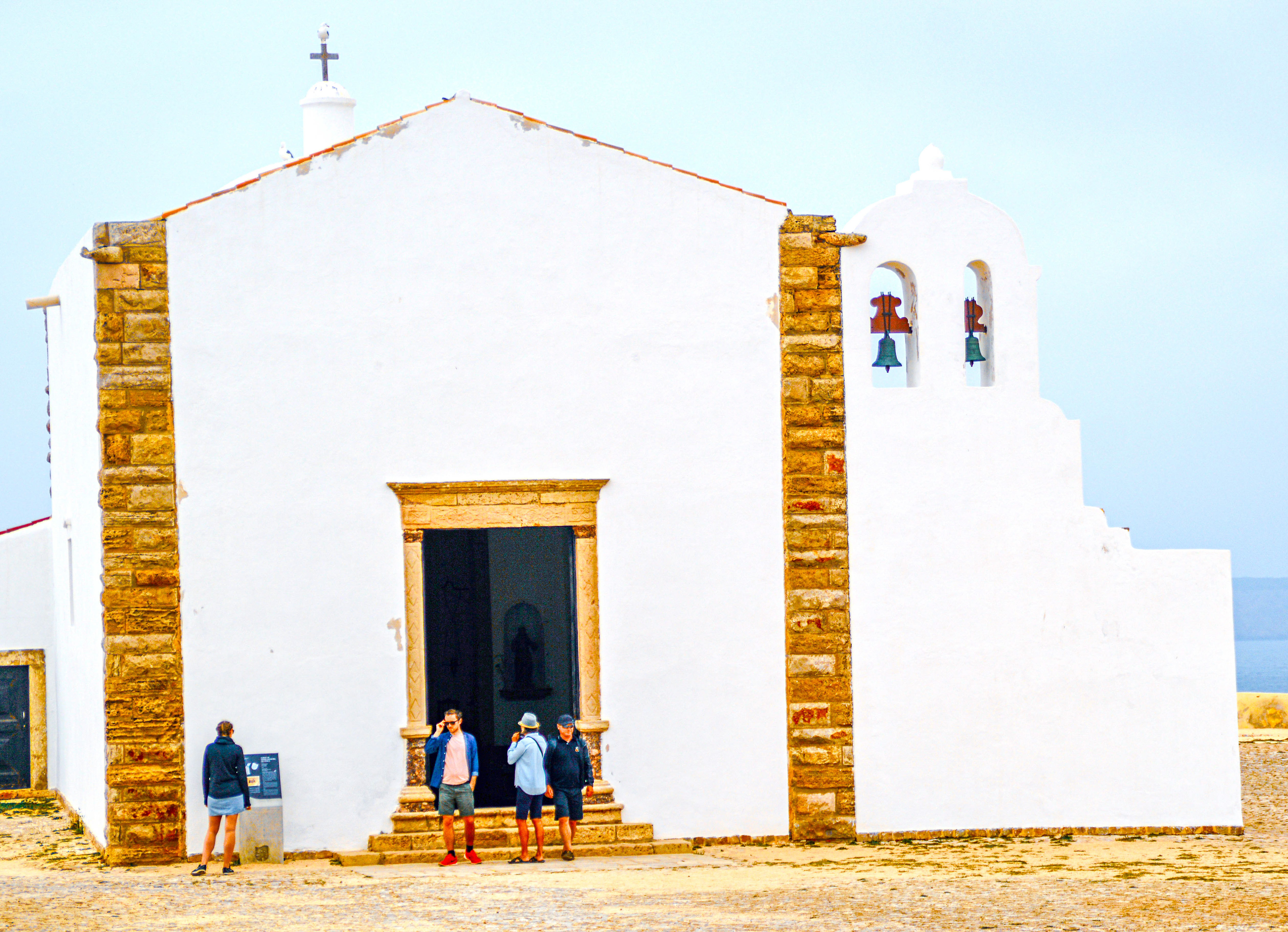 a small white church