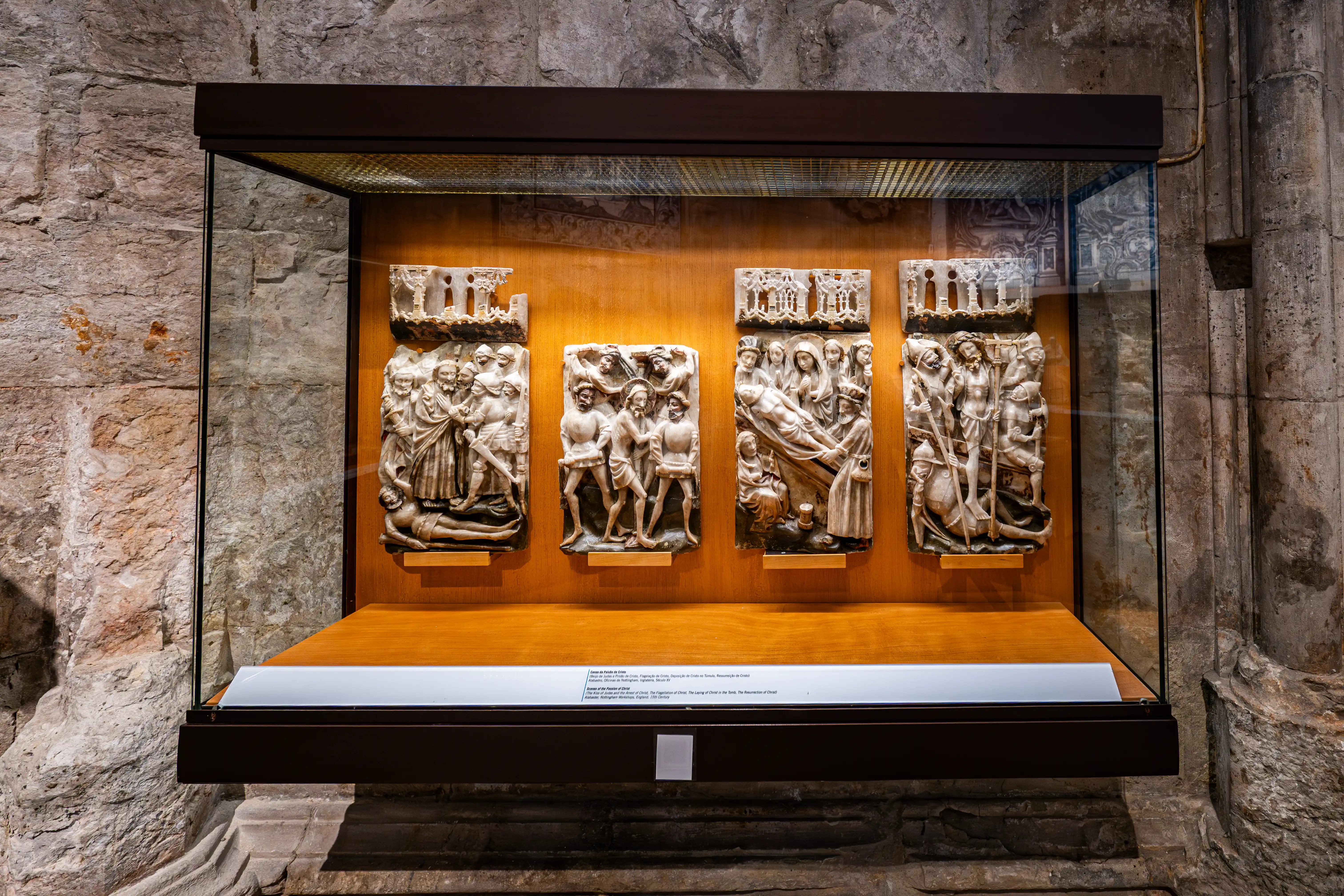 Museum Display of Medieval Relief Carvings