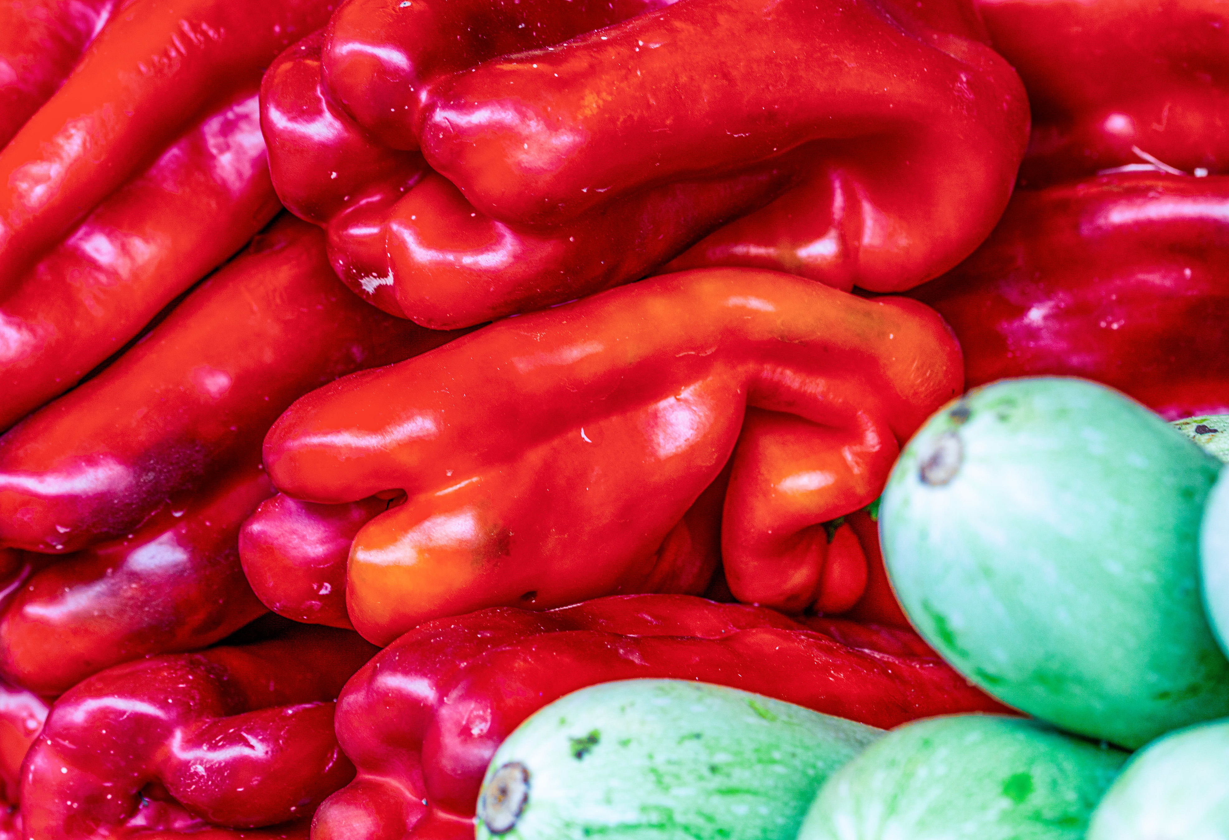red and green bell peppers