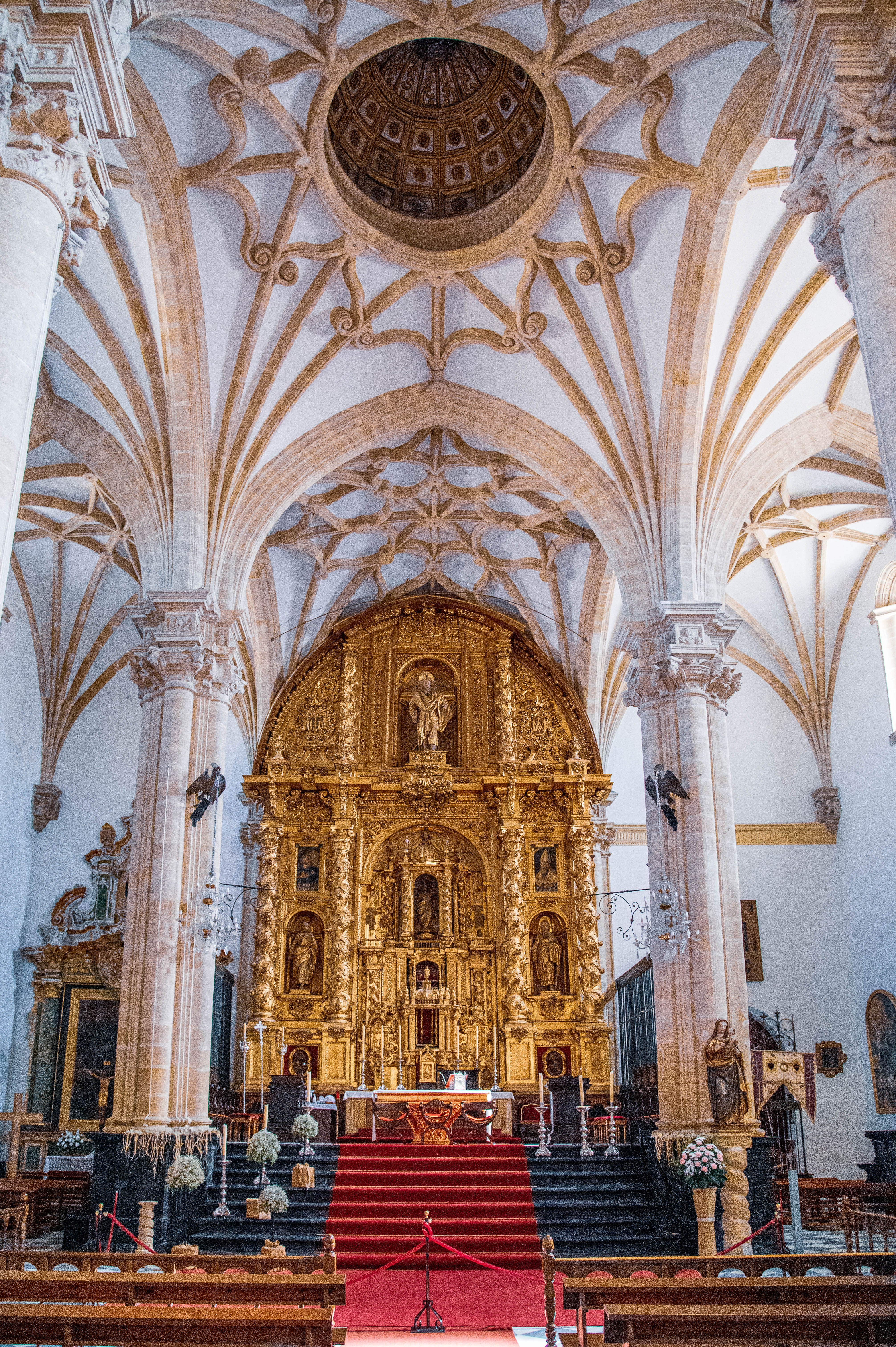 the elaborately decorated altar