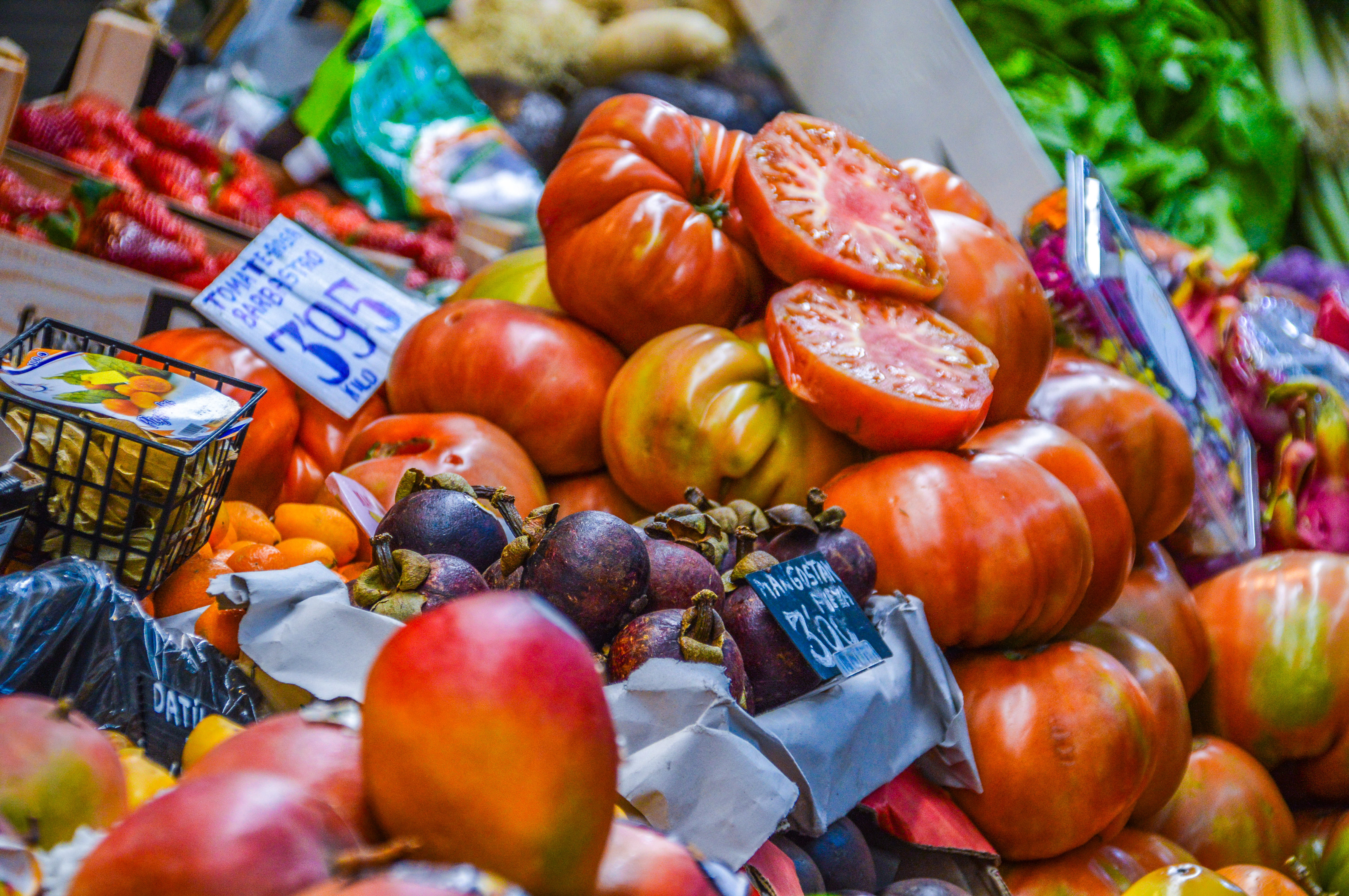 various fruits at a market