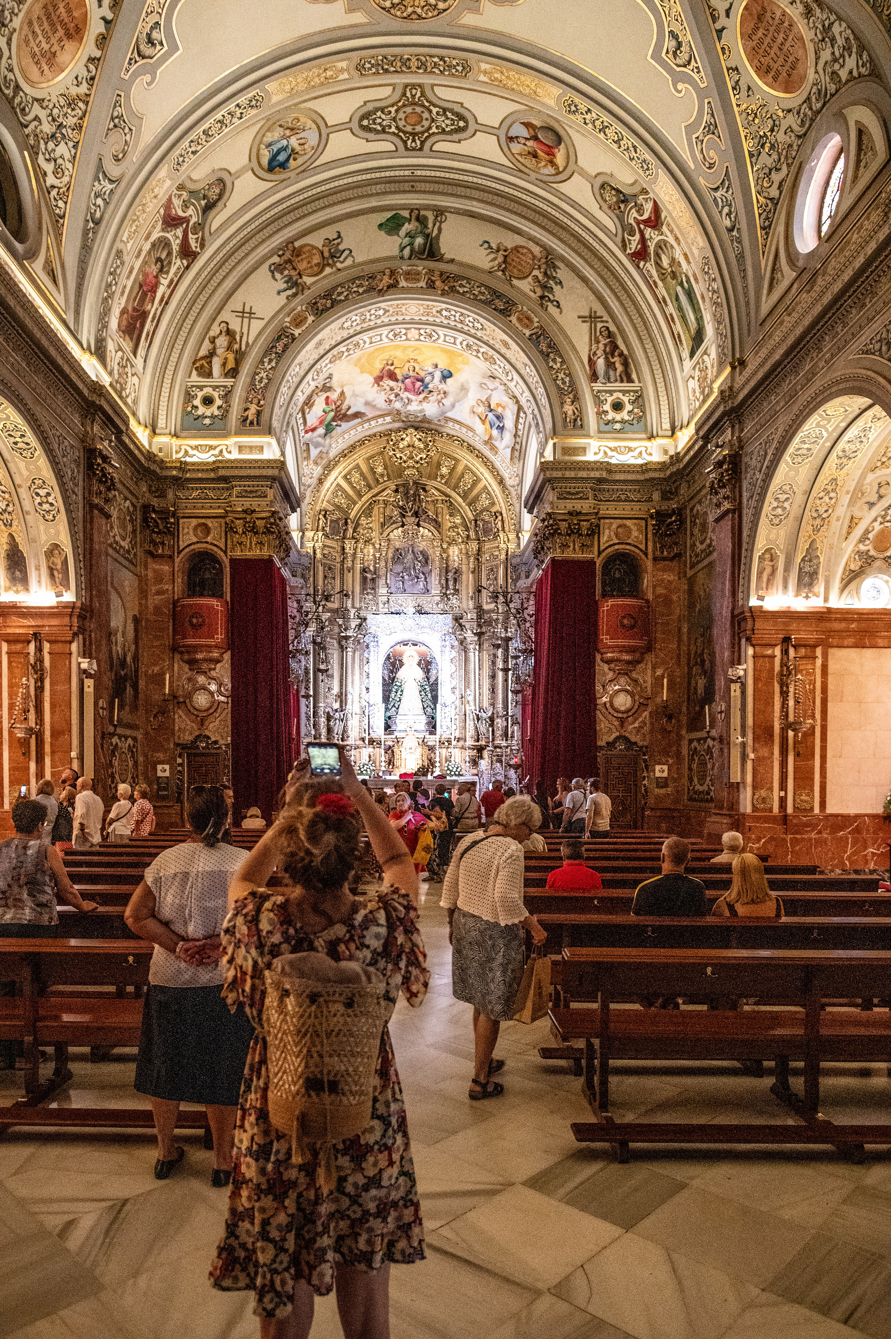 intricate frescoes and gold accents