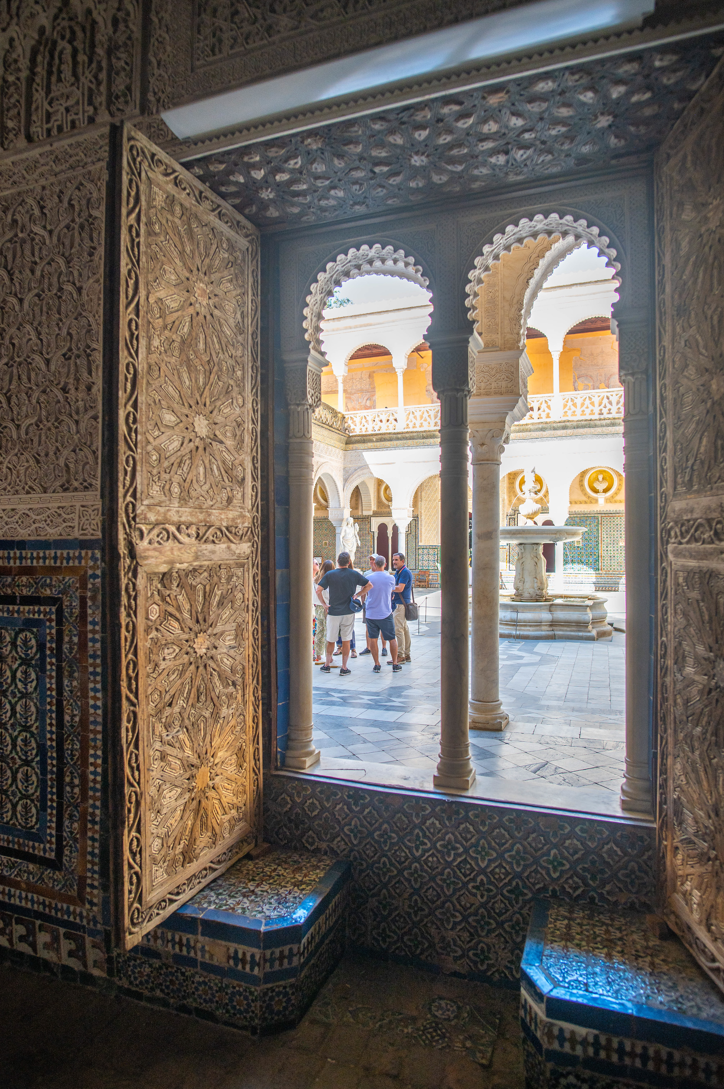 detailed carvings and ornate patterns on the walls and columns