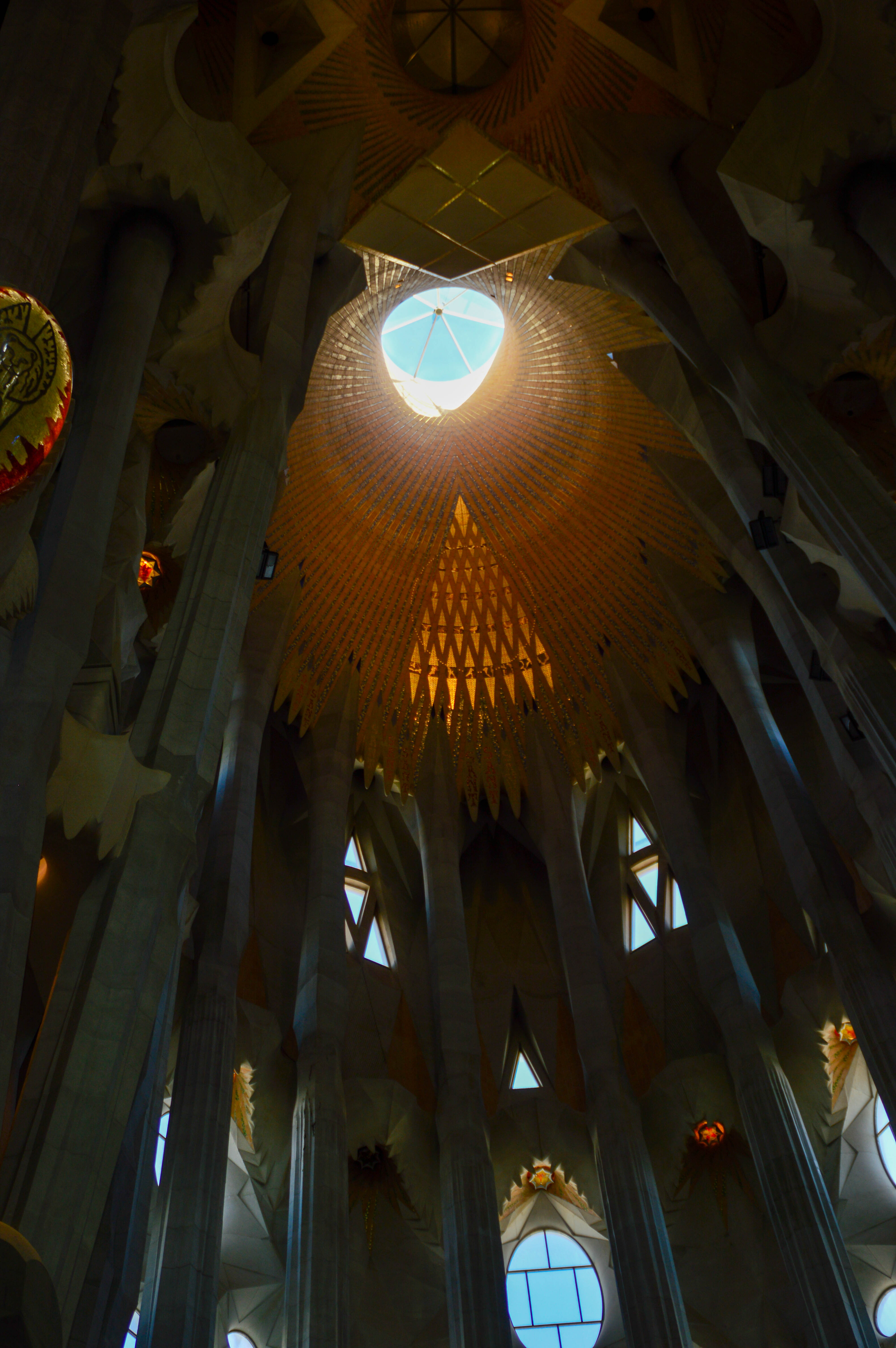 a central skylight allowing natural light to stream in