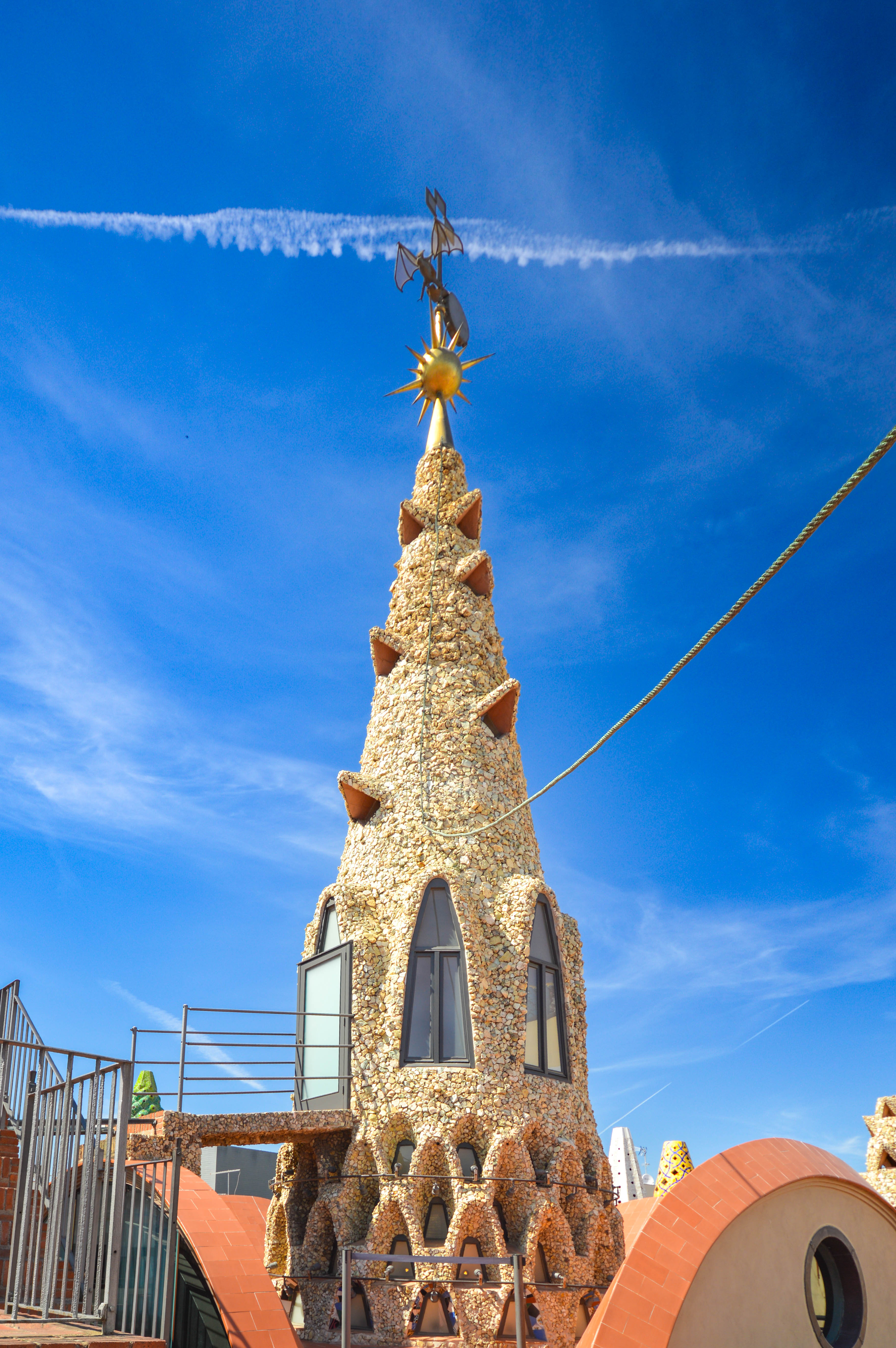 mosaic-covered tower