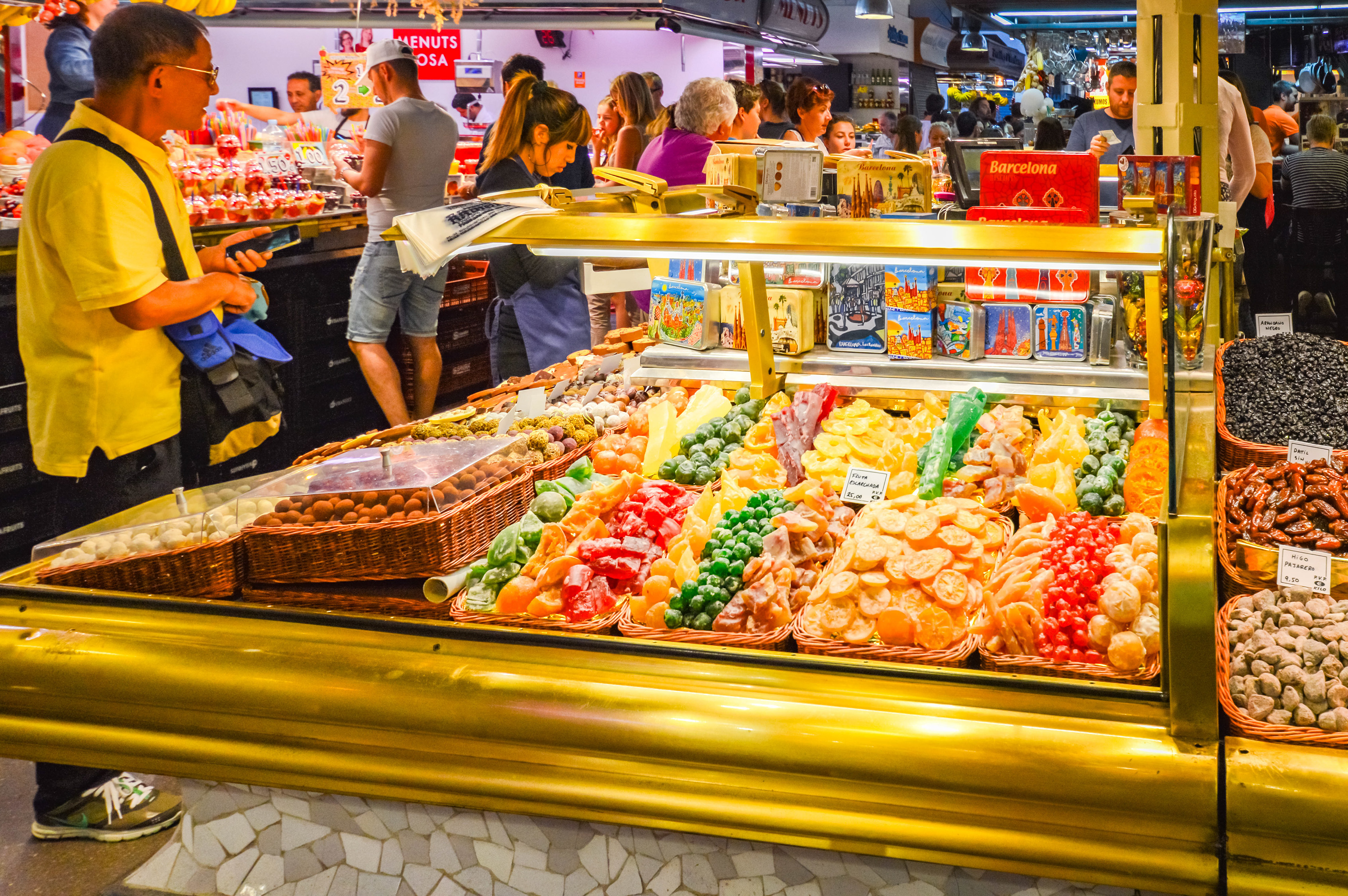 a vibrant candy stall