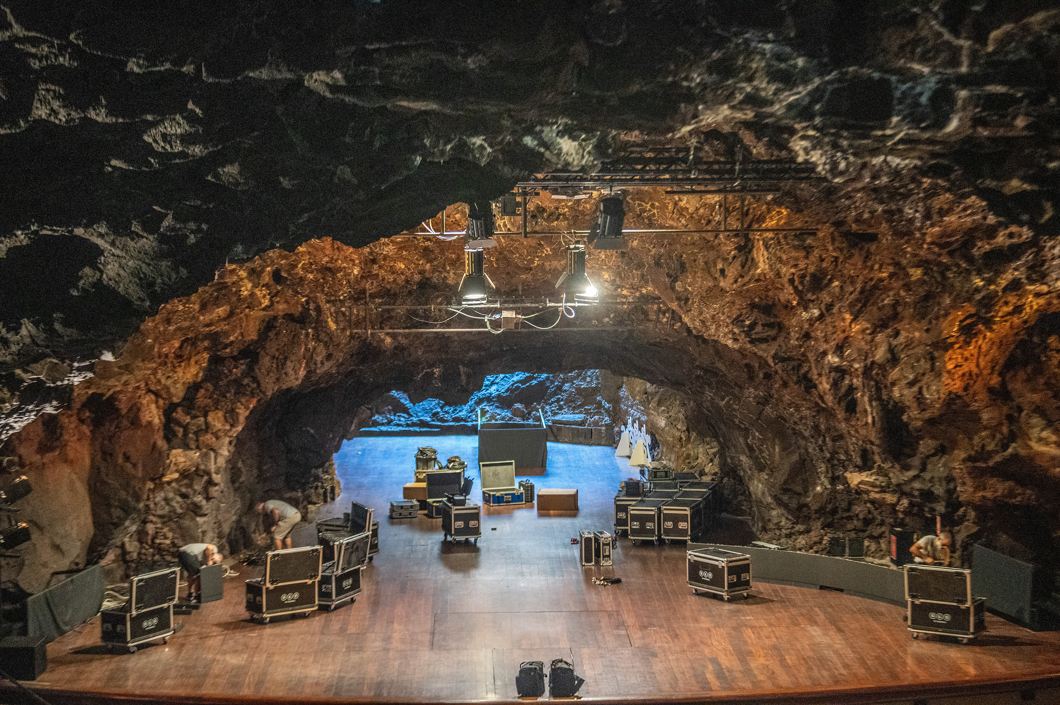 an underground venue,