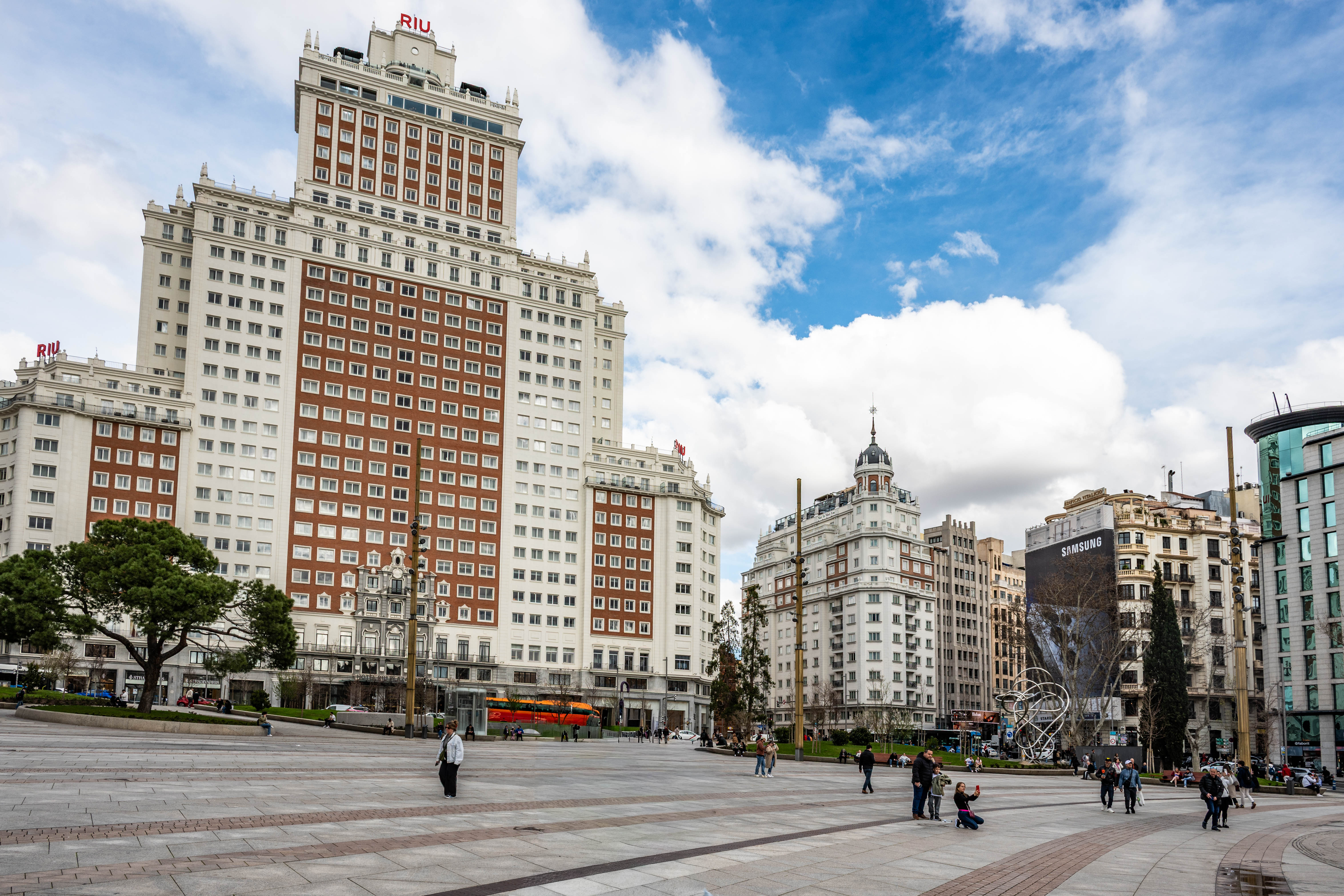 a bustling urban square