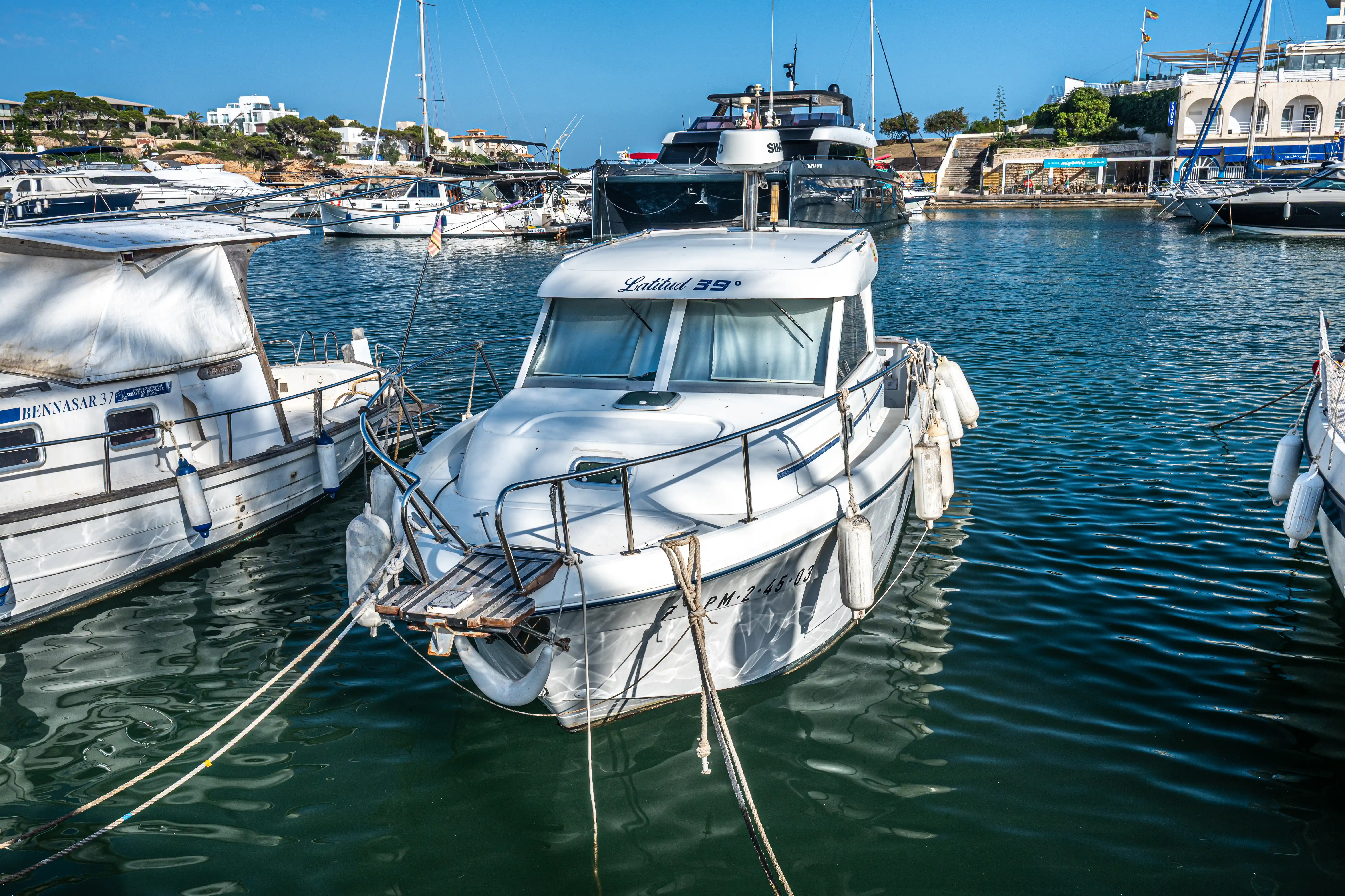 A white motor cruiser named 