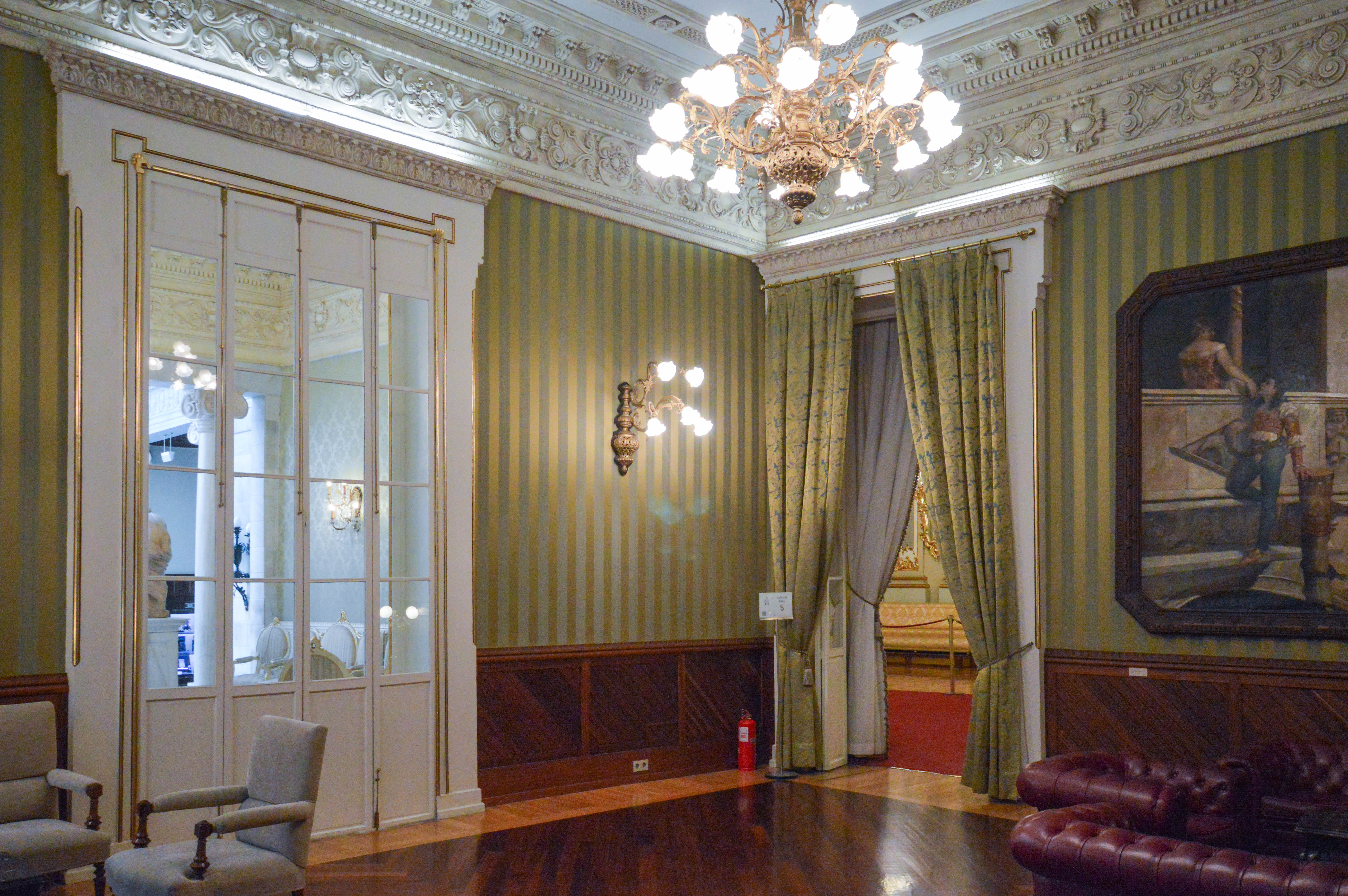 a set of glass doors