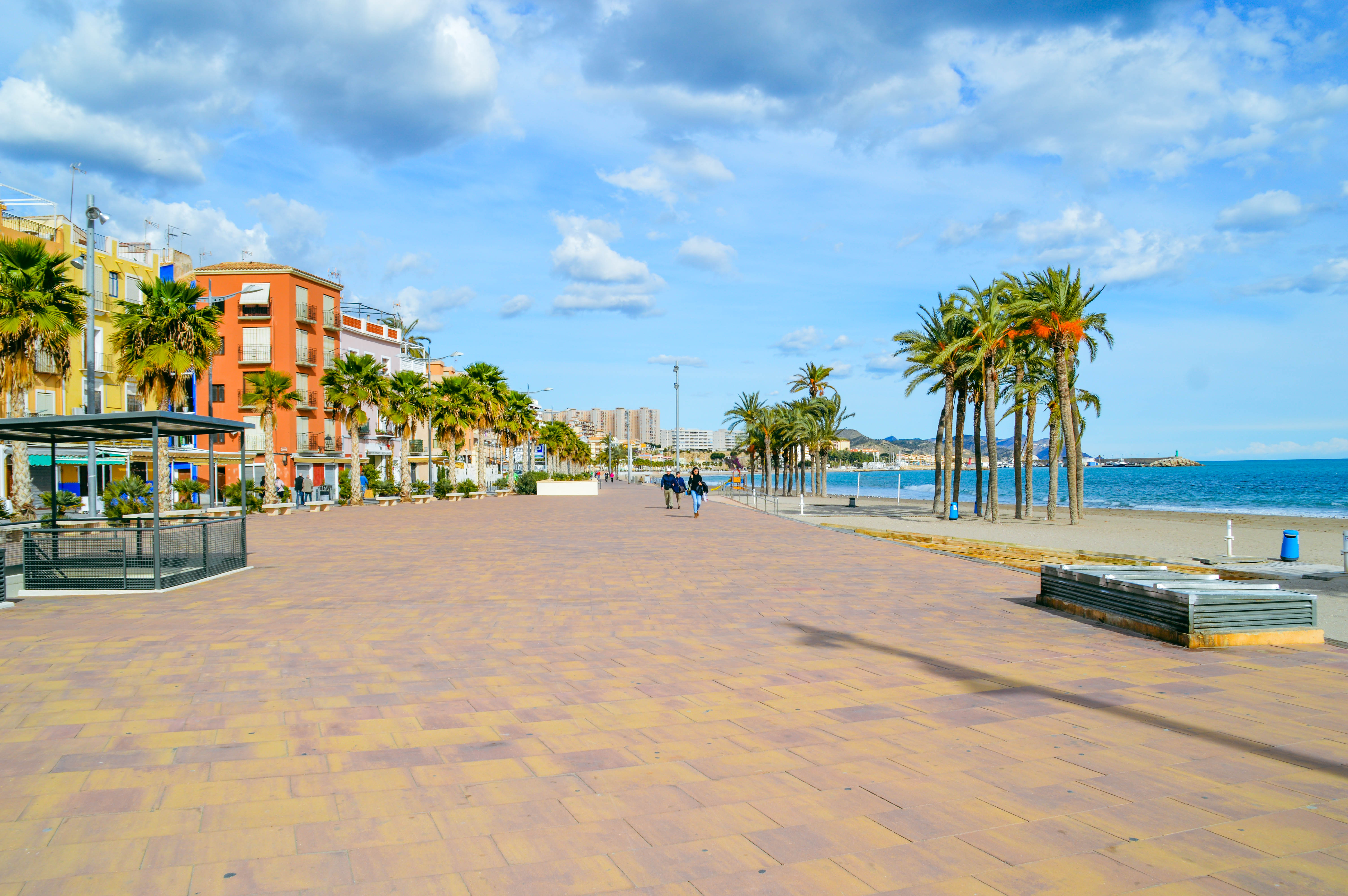 a serene coastal promenade